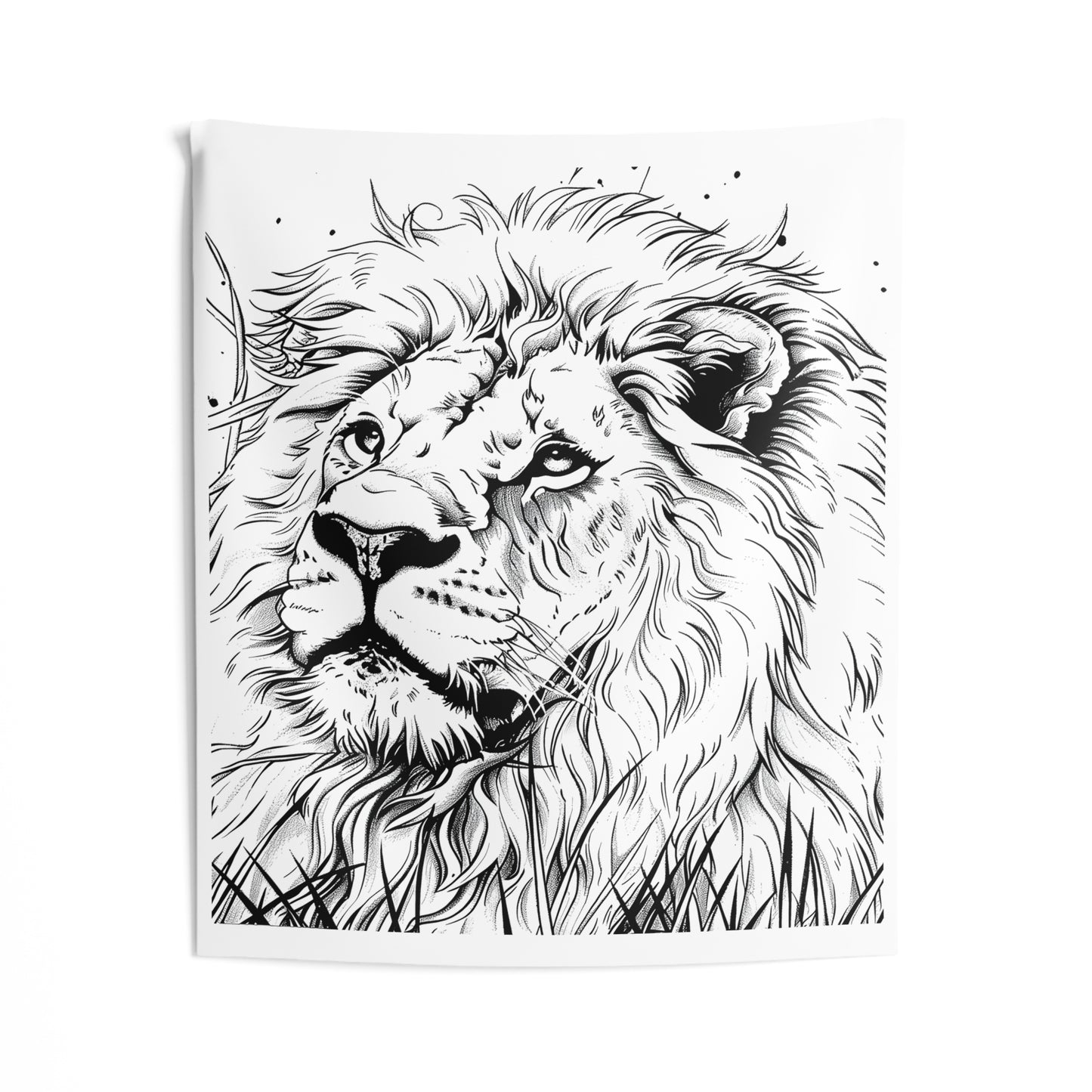 Indoor Wall Tapestries Coloring Kit with 10 Fabric Markers - Lion