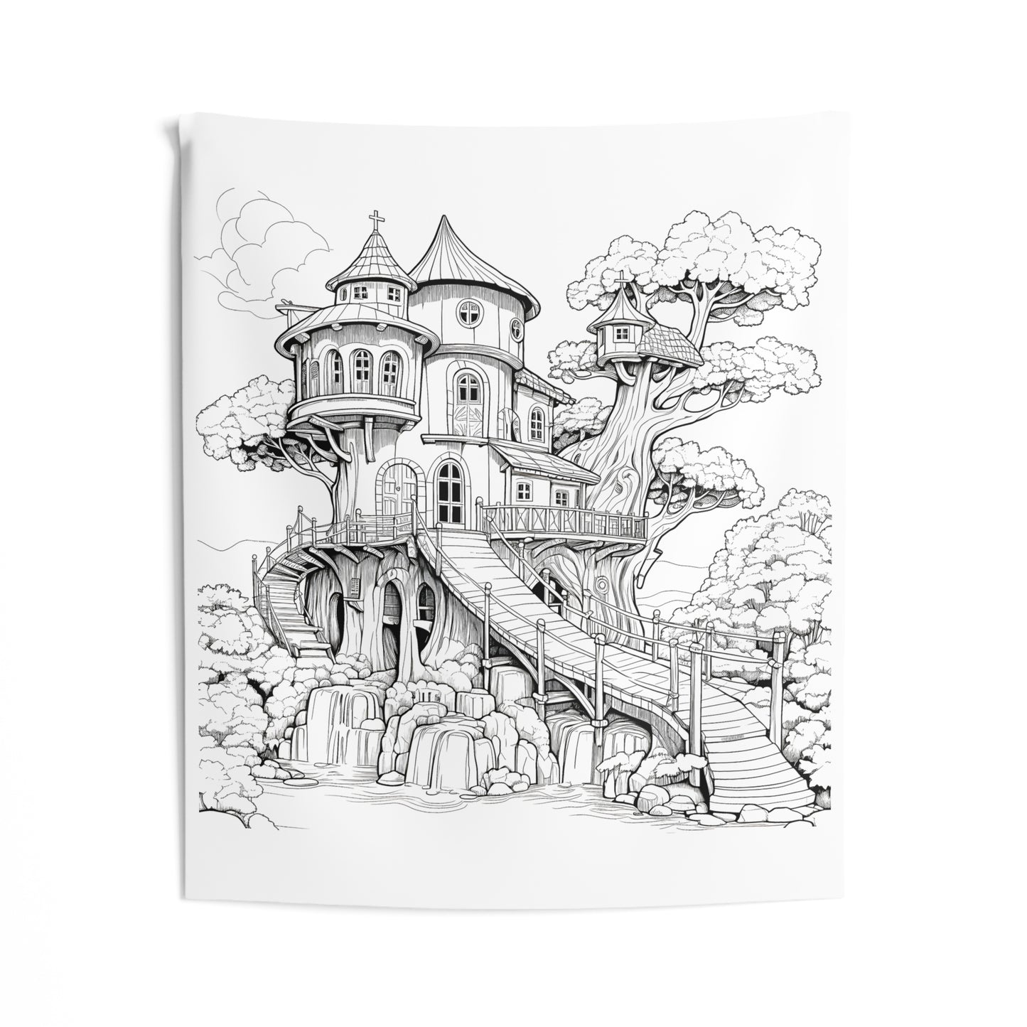 Indoor Wall Tapestries Coloring Kit with 10 Fabric Markers - Treehouse