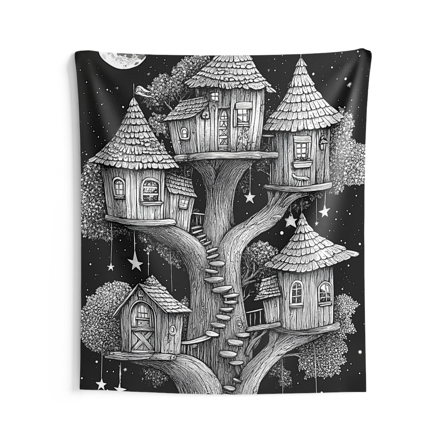Indoor Wall Tapestries Coloring Kit with 10 Fabric Markers - Treehouse