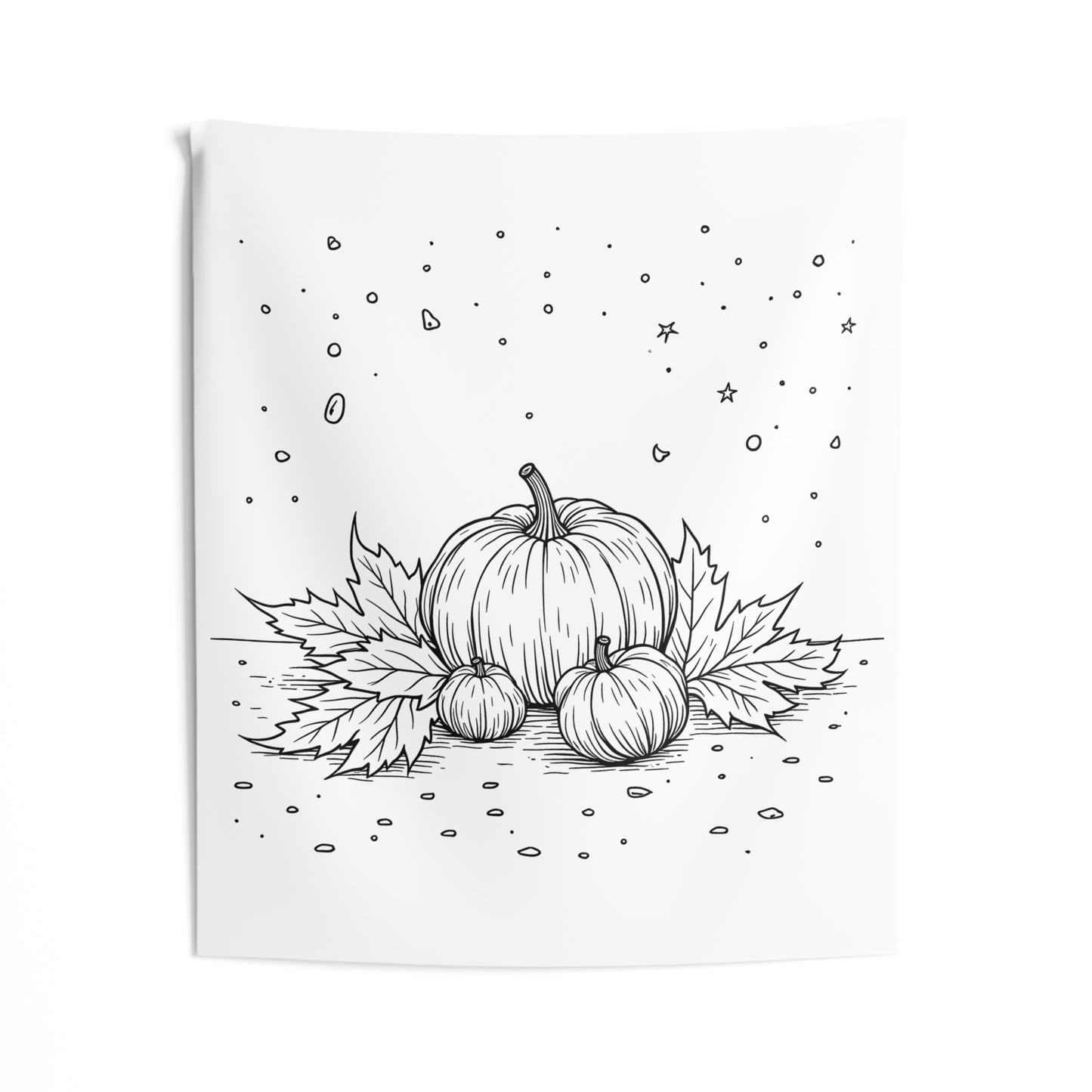 Indoor Wall Tapestries Coloring Kit with 10 Fabric Markers - Pumpkins