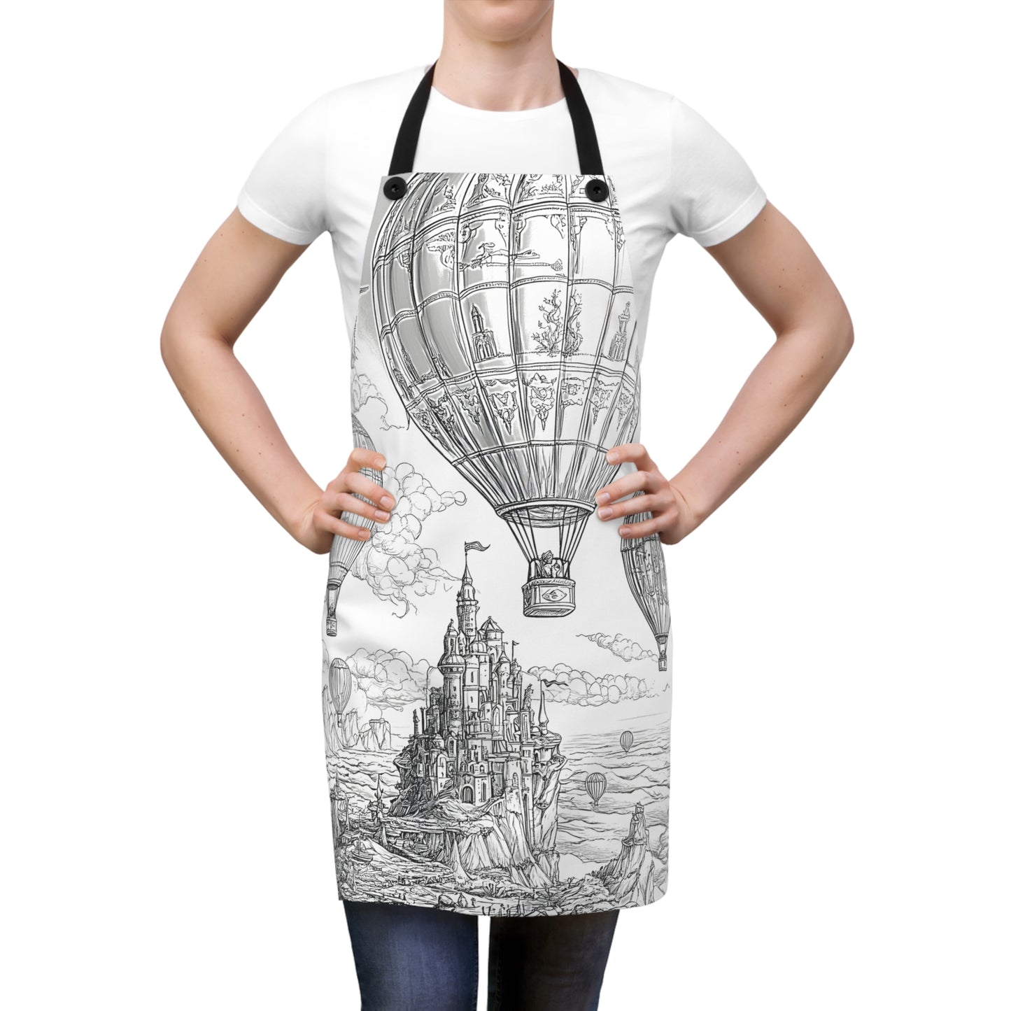 Apron Coloring Kit with 10 Fabric Markers - Hot Air Balloon Adventure