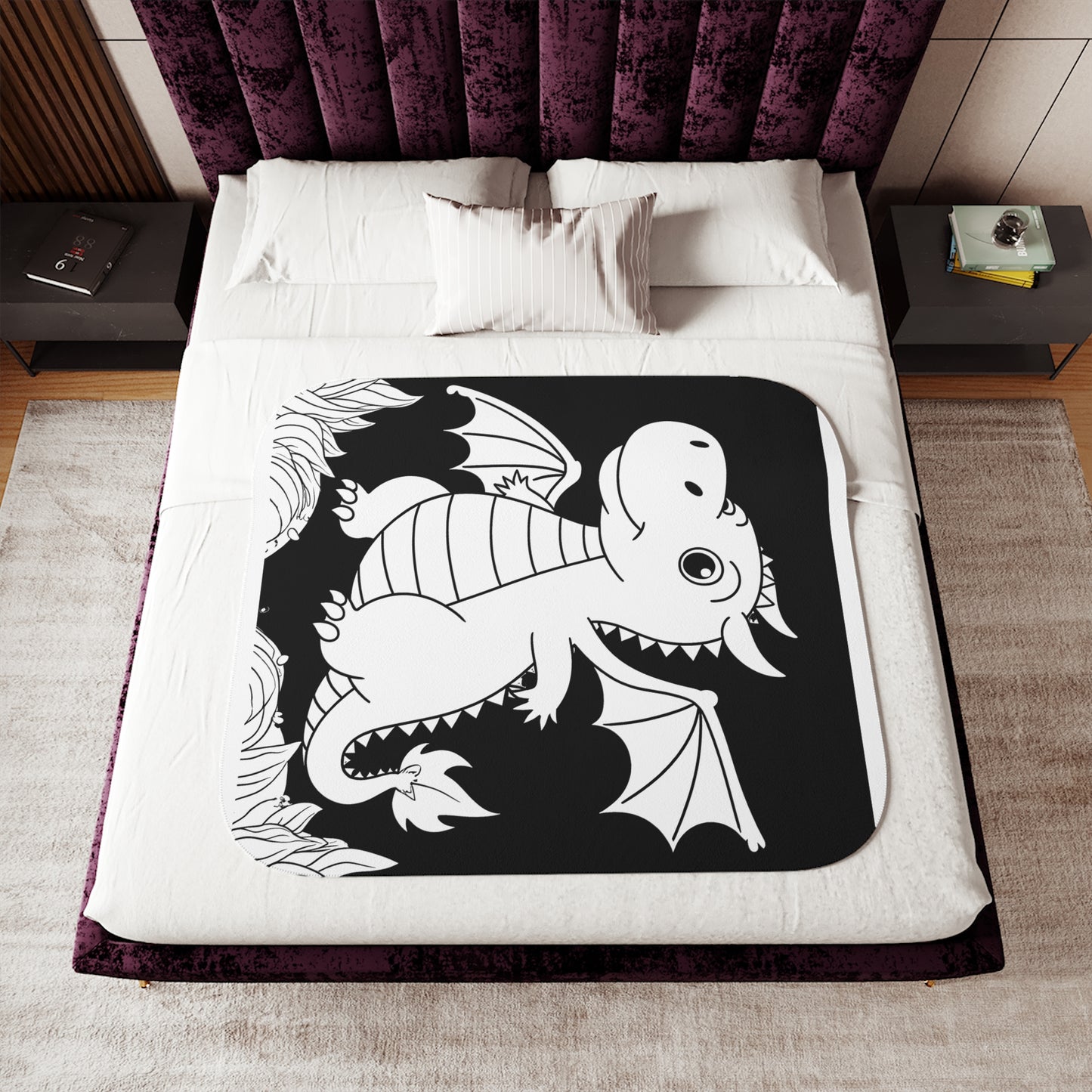 Blanket Coloring Kit with 10 Fabric Markers - Cute Dragon