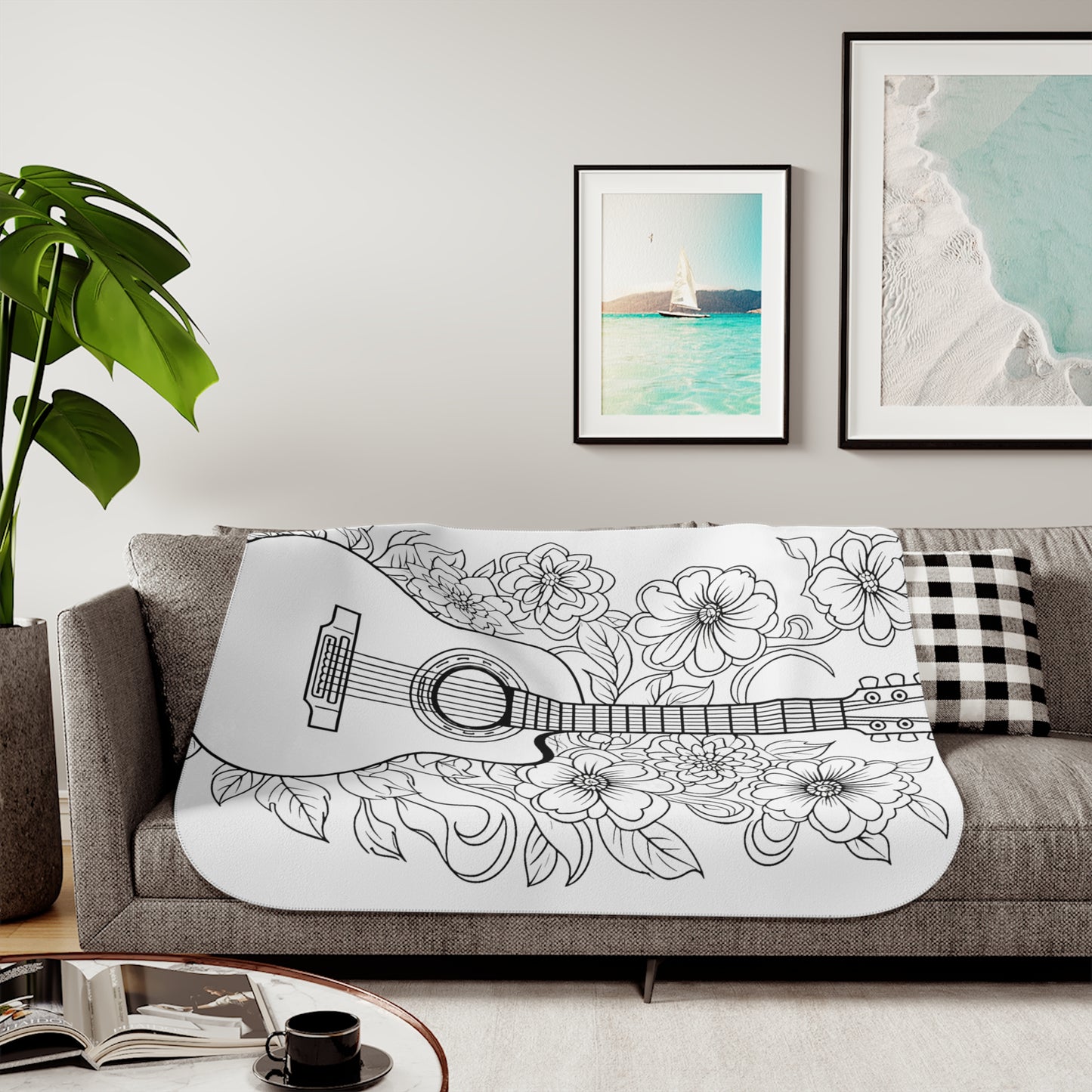 Blanket Coloring Kit with 10 Fabric Markers - Guitar