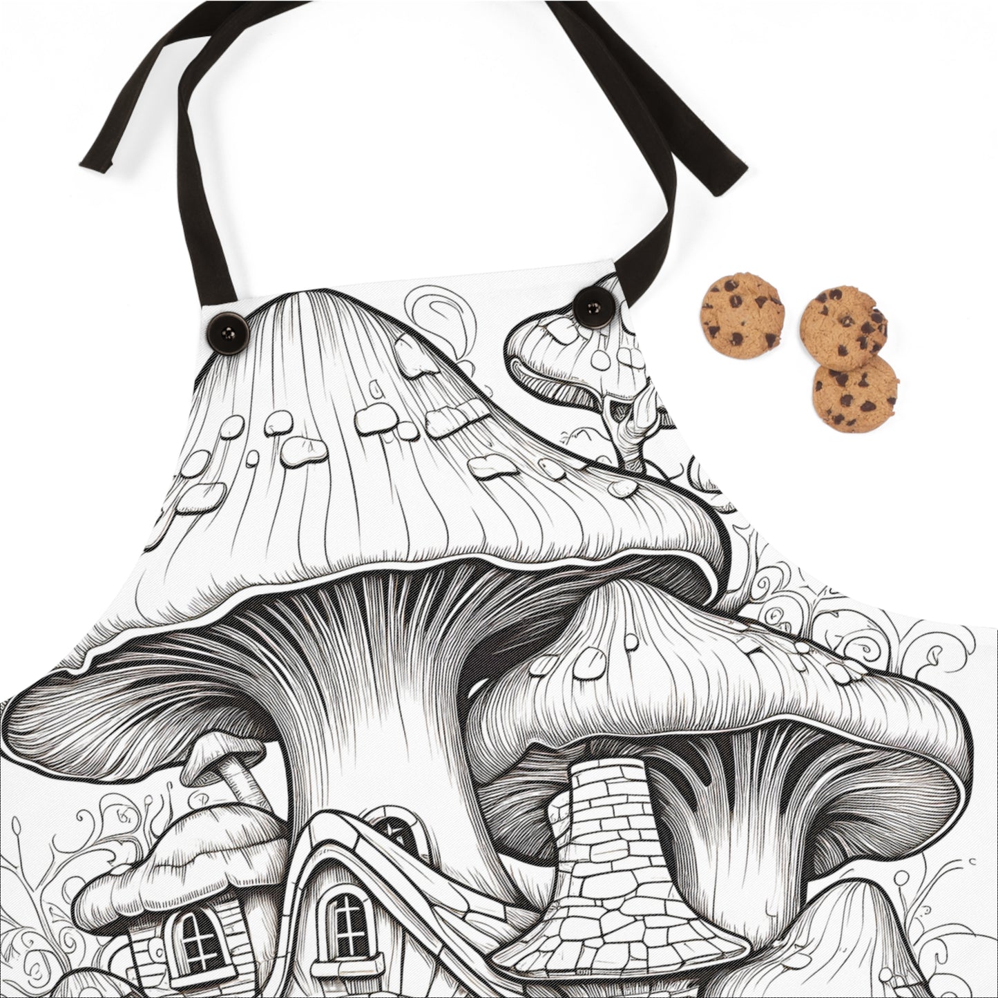 Apron Coloring Kit with 10 Fabric Markers - Mushroom House