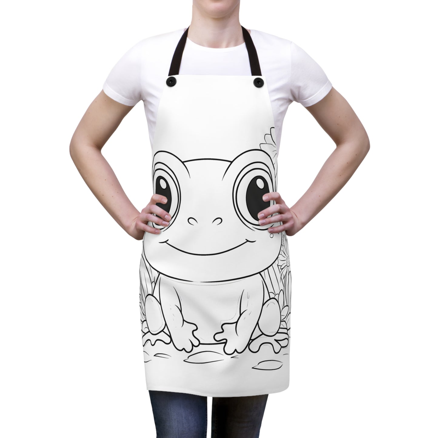 Apron Coloring Kit with 10 Fabric Markers - Cute Frog