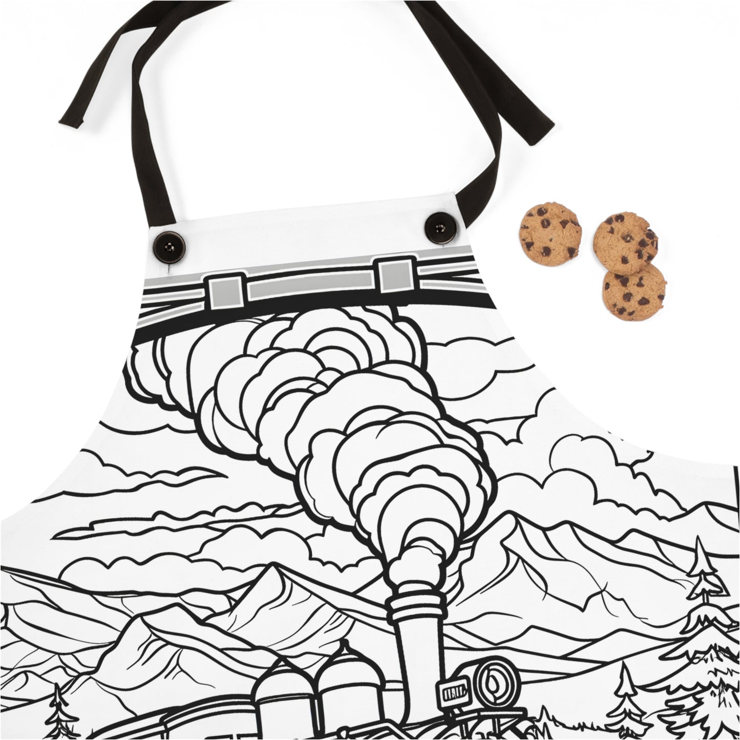 Apron Coloring Kit with 10 Fabric Markers - Steam Train