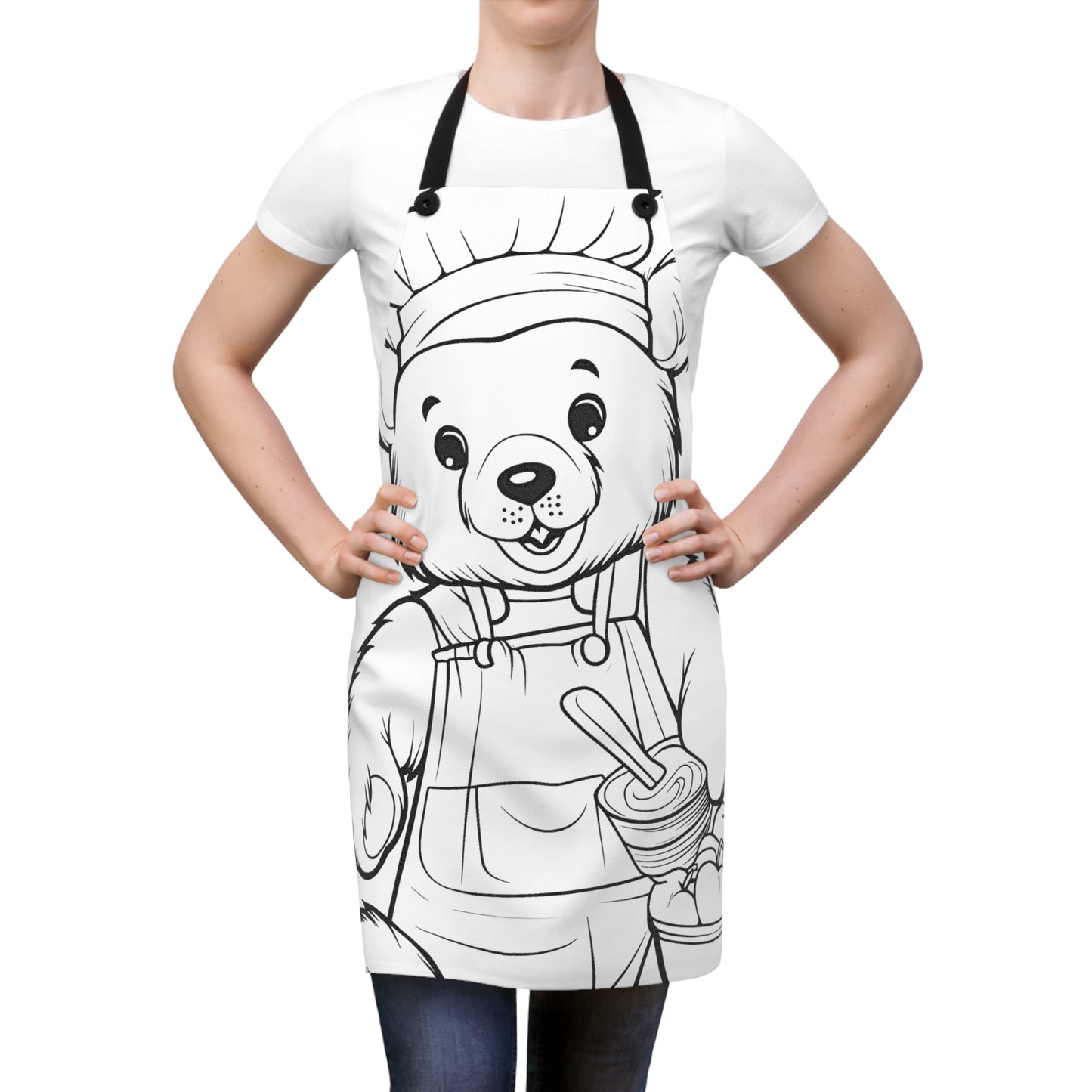 Apron Coloring Kit with 10 Fabric Markers - Chef Bear