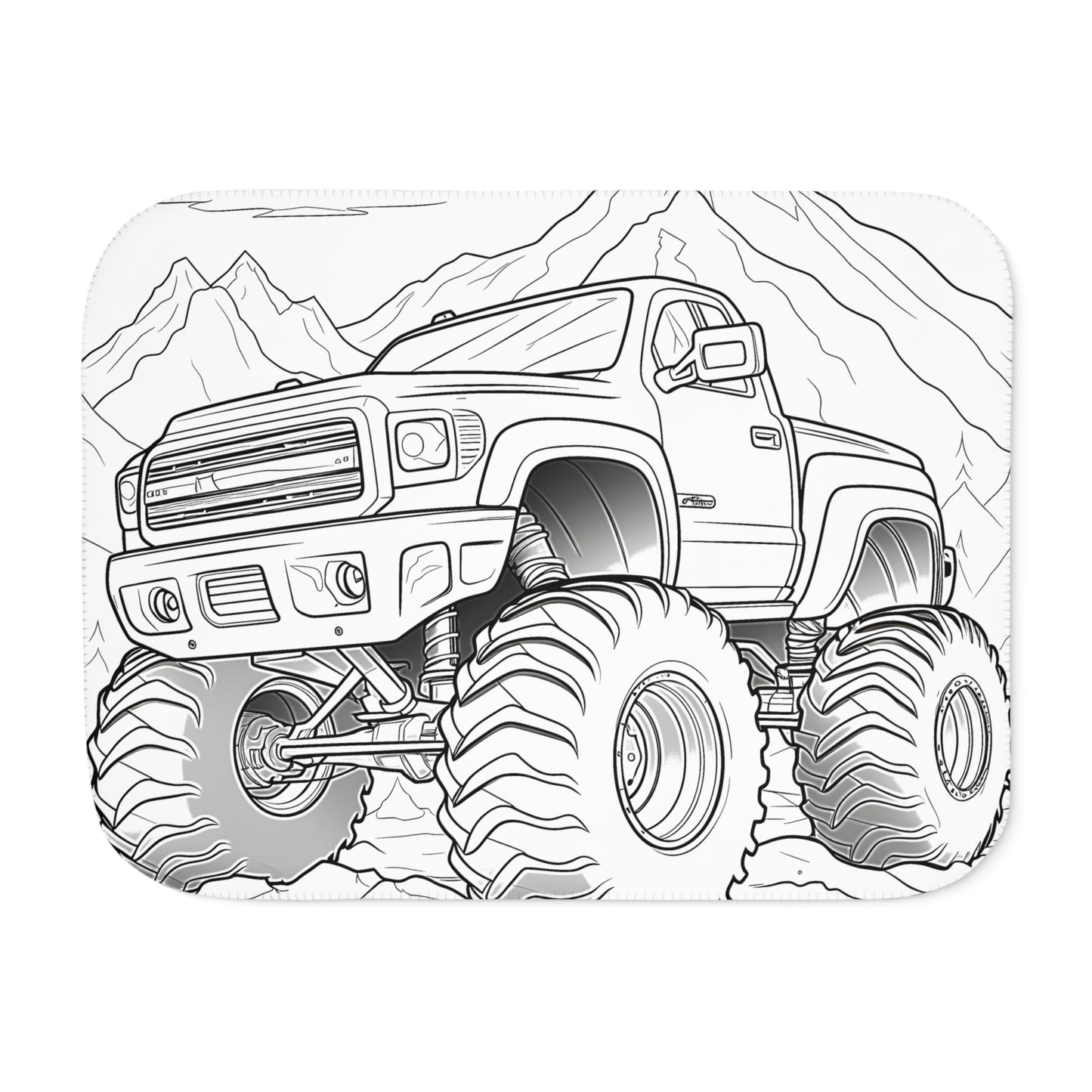 Blanket Coloring Kit with 10 Fabric Markers - Monster Truck