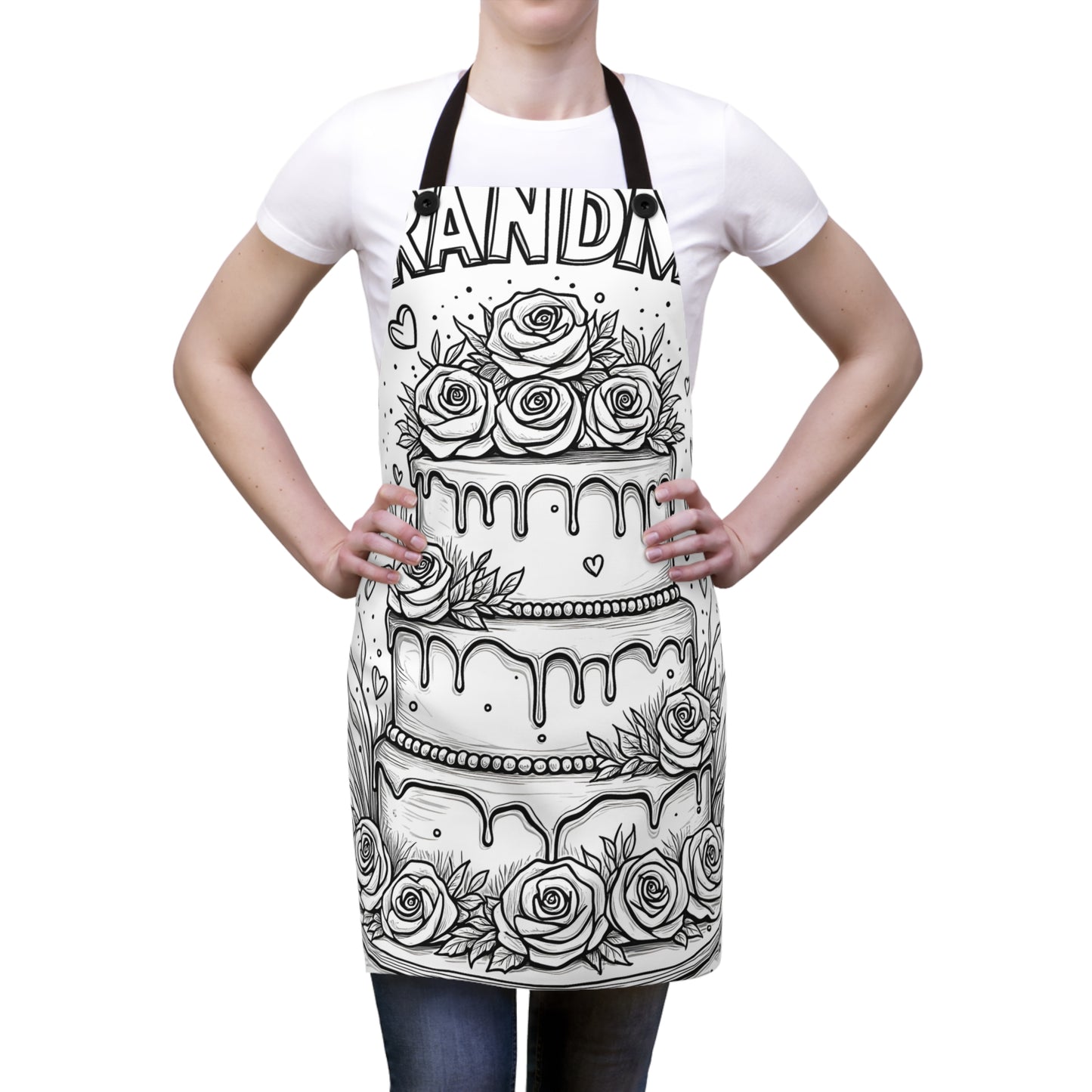 Apron Coloring Kit with 10 Fabric Markers - Grandma's Celebration Cake