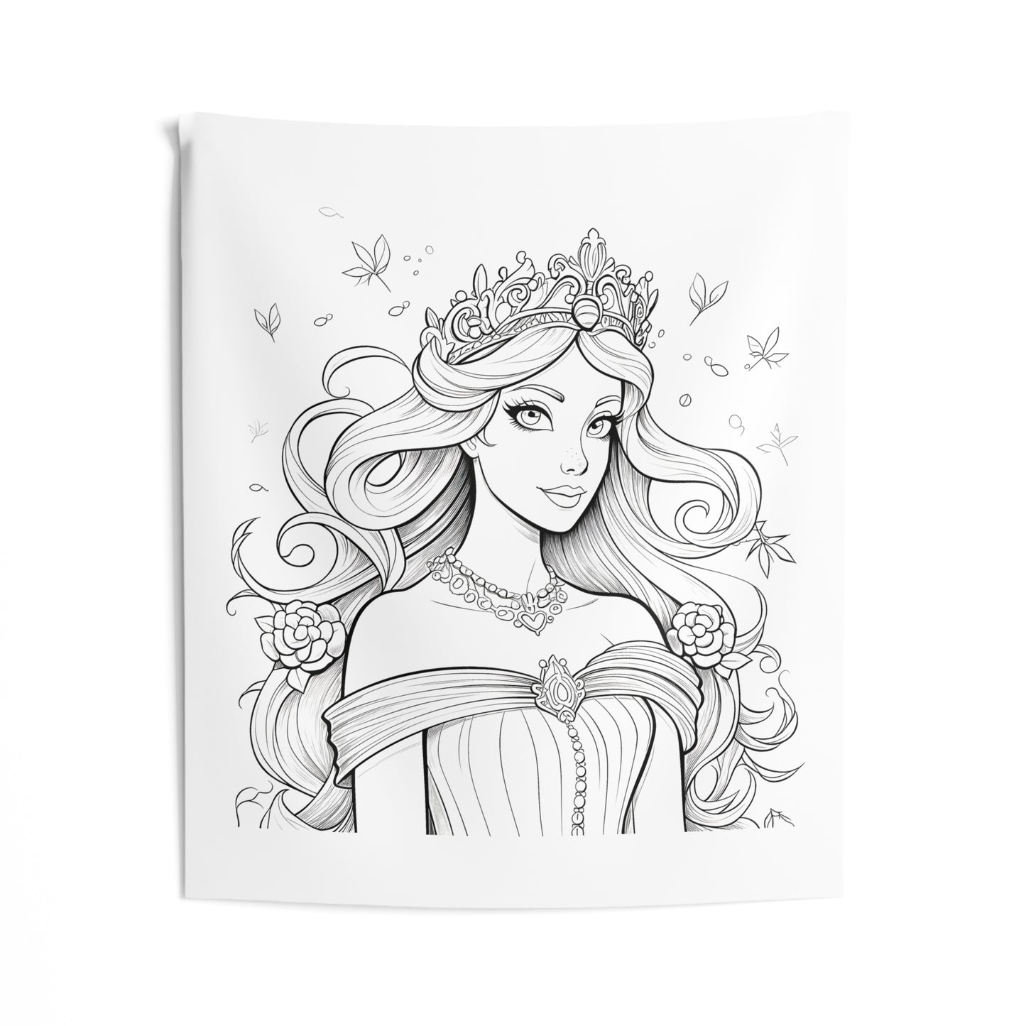 Indoor Wall Tapestries Coloring Kit with 10 Fabric Markers - Elegant Princess