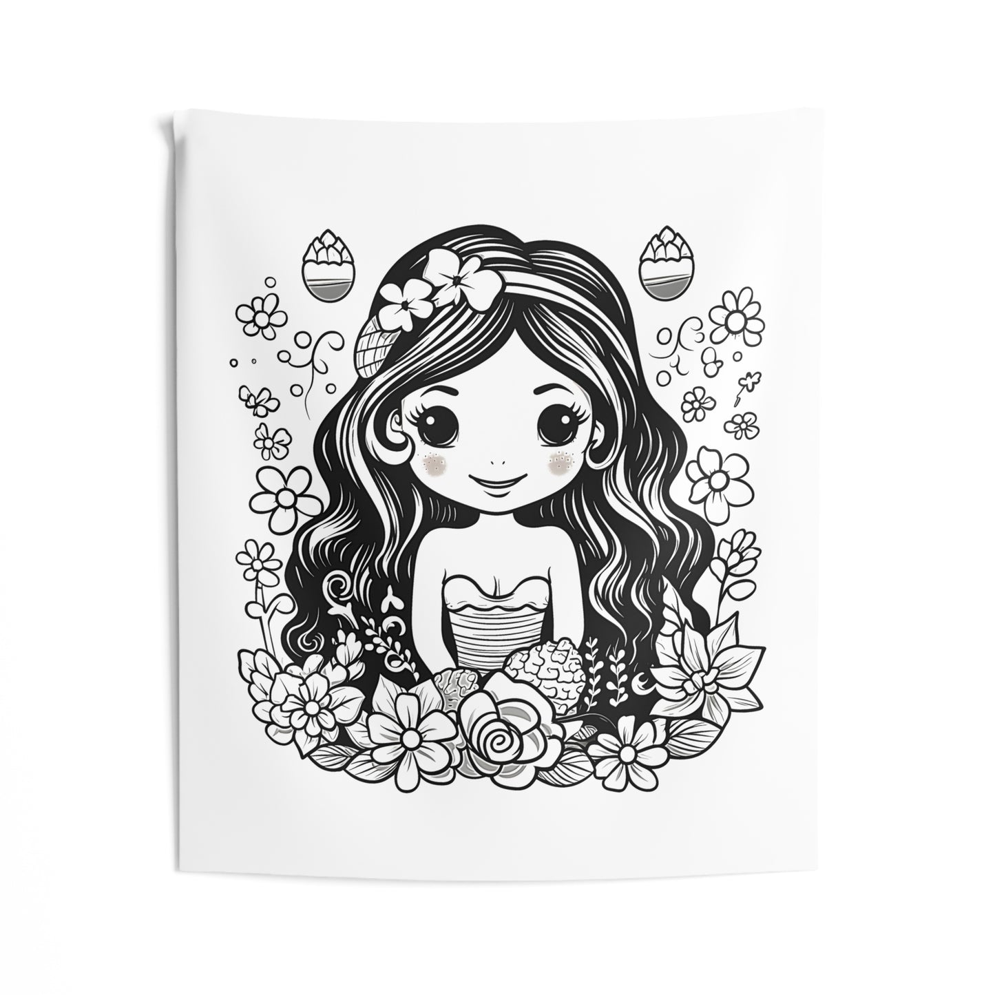 Indoor Wall Tapestries Coloring Kit with 10 Fabric Markers - Flower Fairy