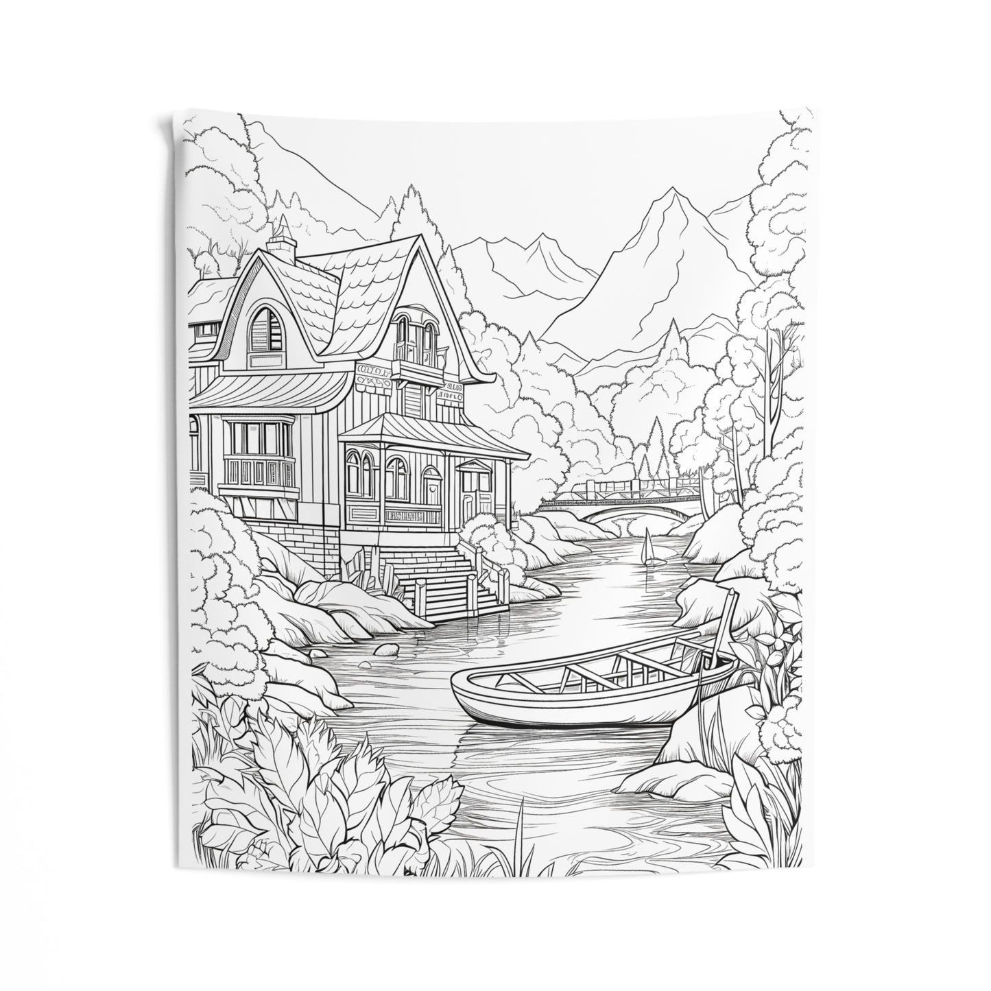 Indoor Wall Tapestries Coloring Kit with 10 Fabric Markers - House by River