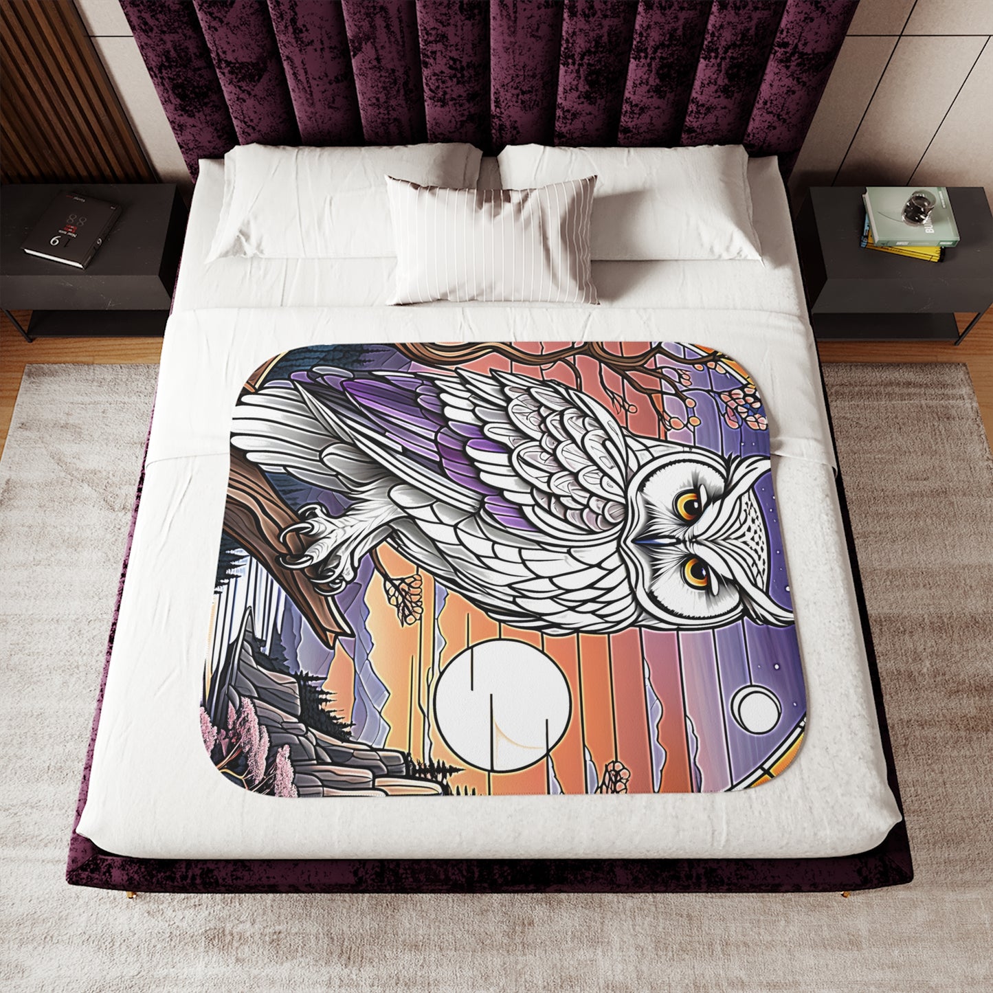 Blanket Colorful Graphic Design - Owl in Nature