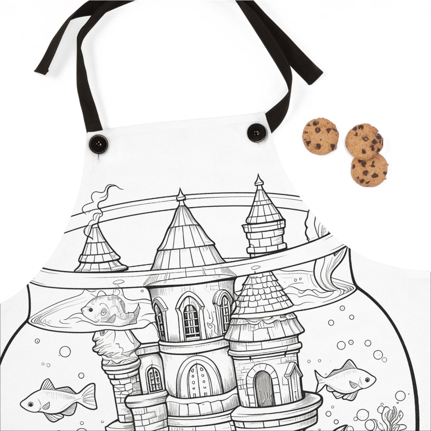 Apron Coloring Kit with 10 Fabric Markers - Castle Fish Tank