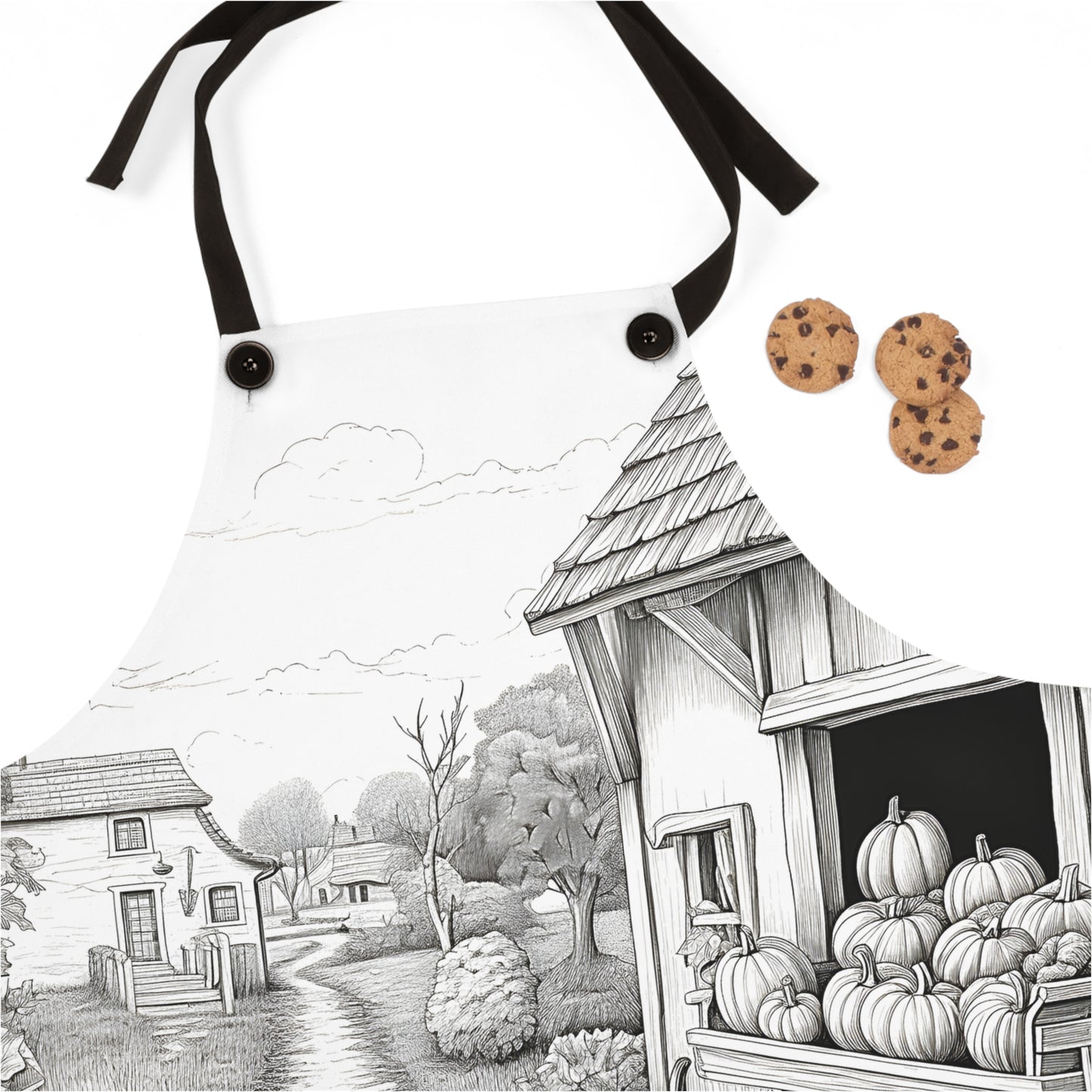 Apron Coloring Kit with 10 Fabric Markers - Pumpkin Farm