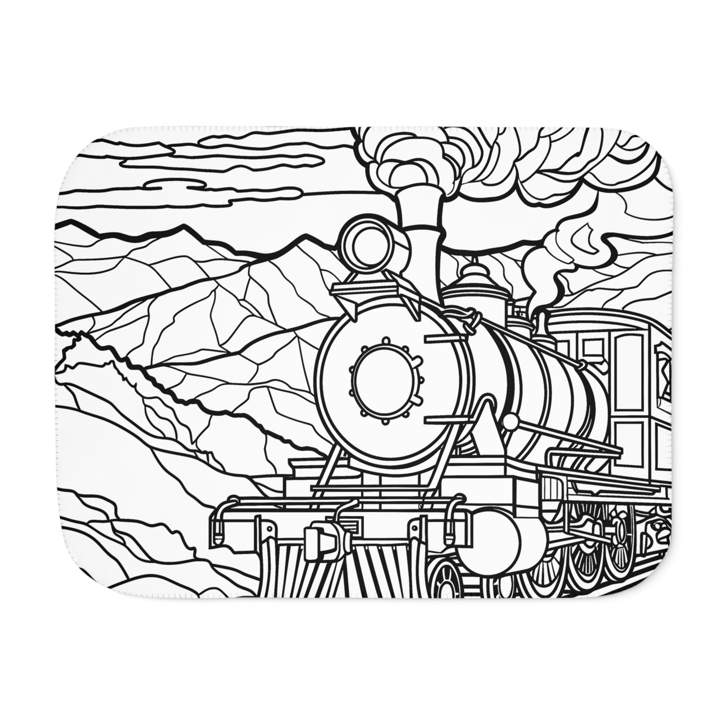 Blanket Coloring Kit with 10 Fabric Markers - Steam Train