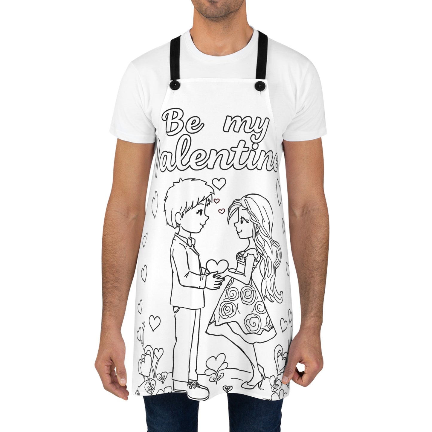 Apron Coloring Kit with 10 Fabric Markers - Valentine
