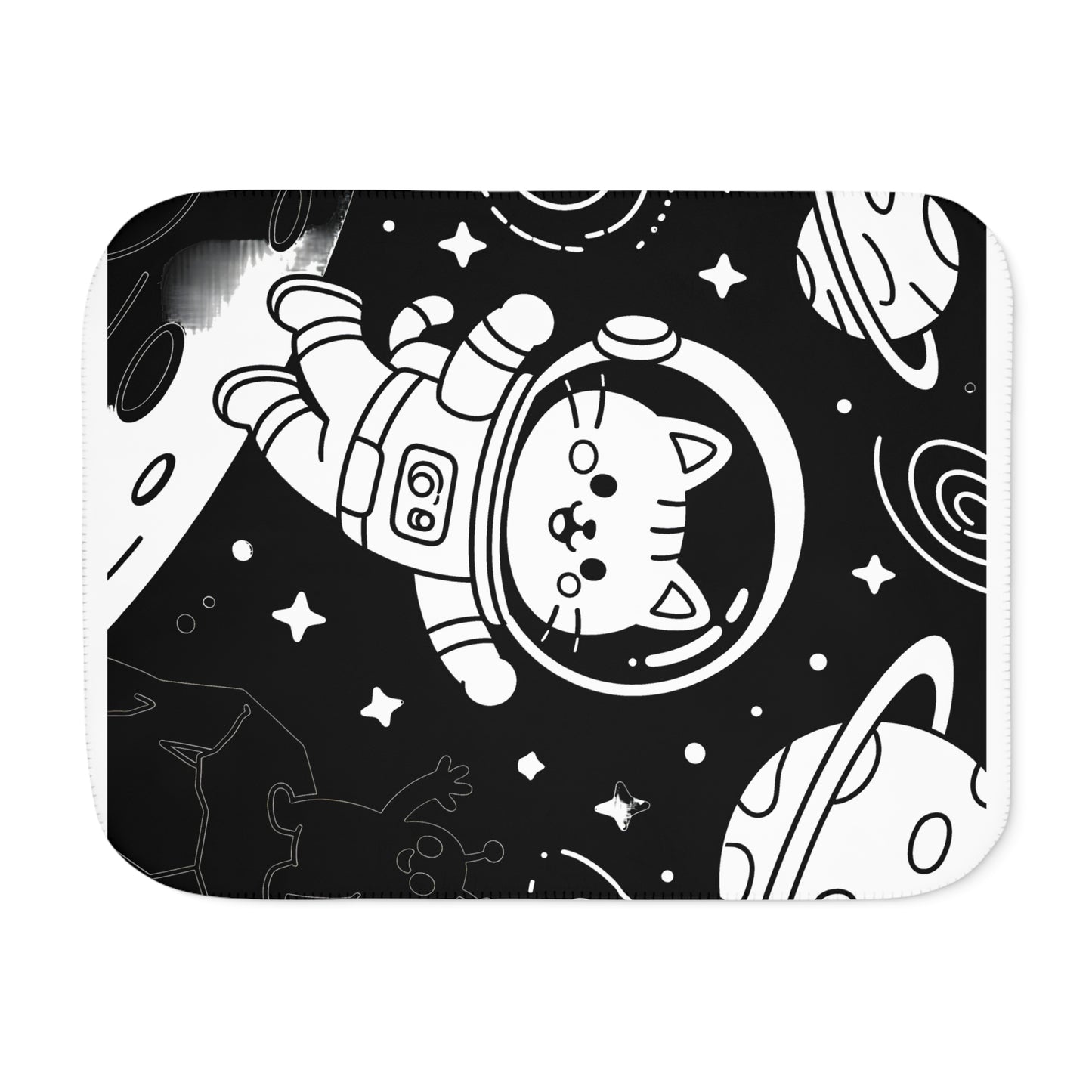 Blanket Coloring Kit with 10 Fabric Markers - Cat Astronaut