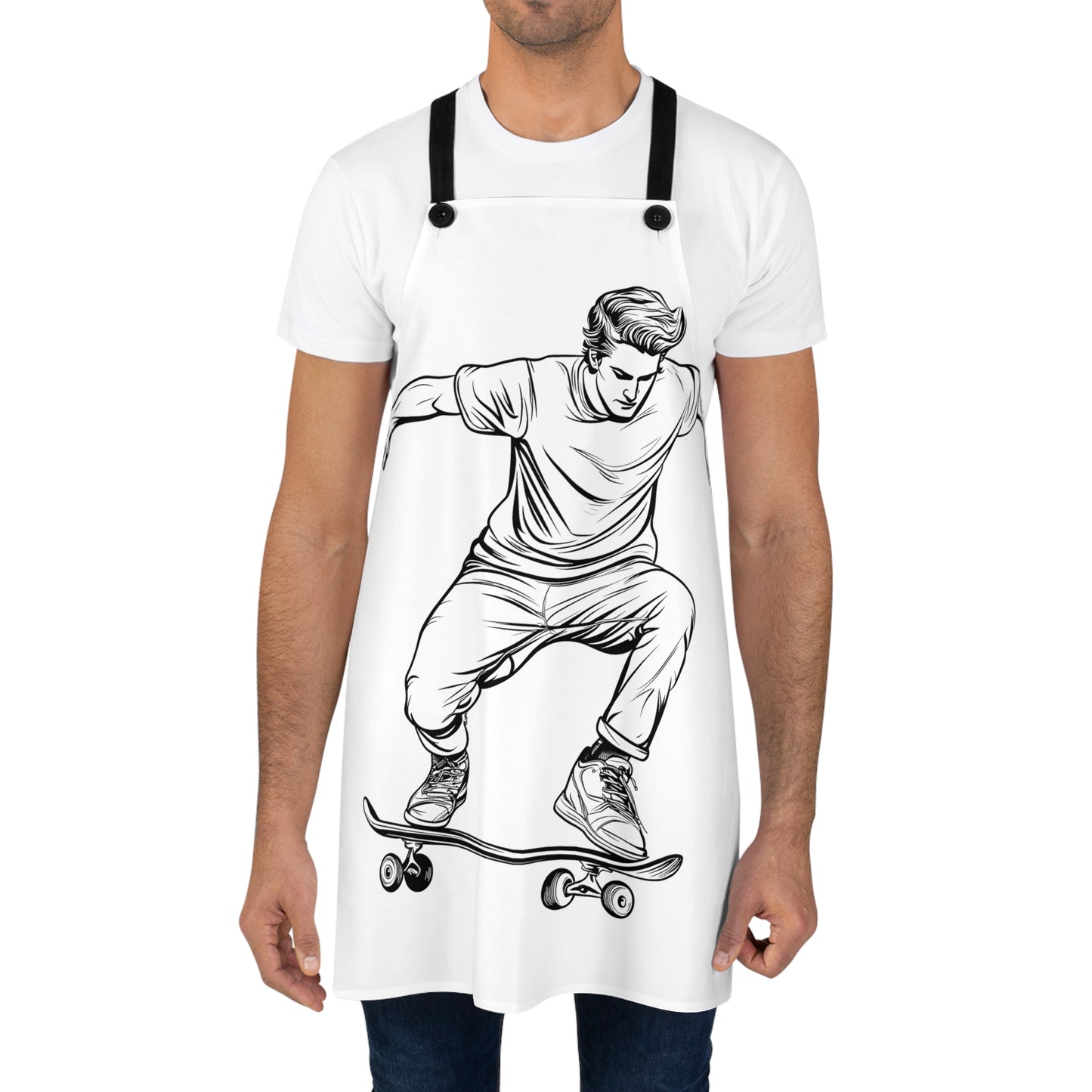 Apron Coloring Kit with 10 Fabric Markers - Skateboarding