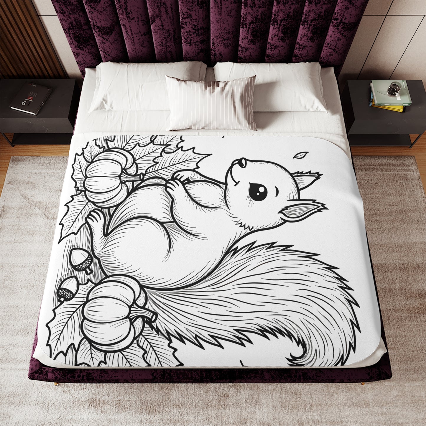 Blanket Coloring Kit with 10 Fabric Markers - Squirrel