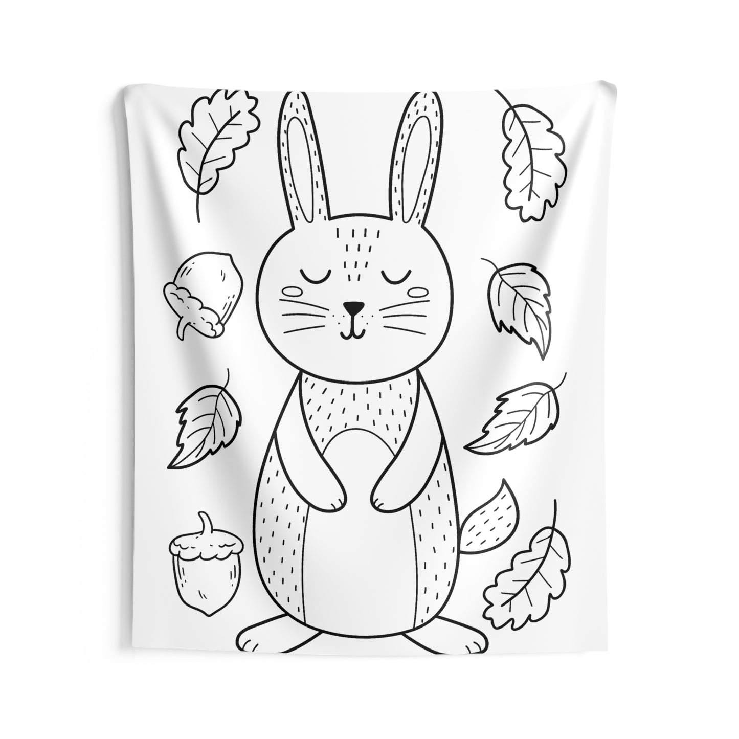 Indoor Wall Tapestries Coloring Kit with 10 Fabric Markers - Rabbit