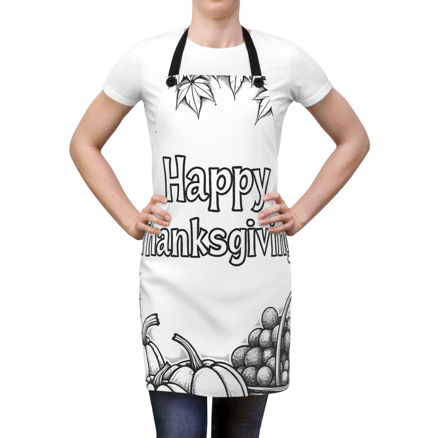 Apron Coloring Kit with 10 Fabric Markers - Thanksgiving