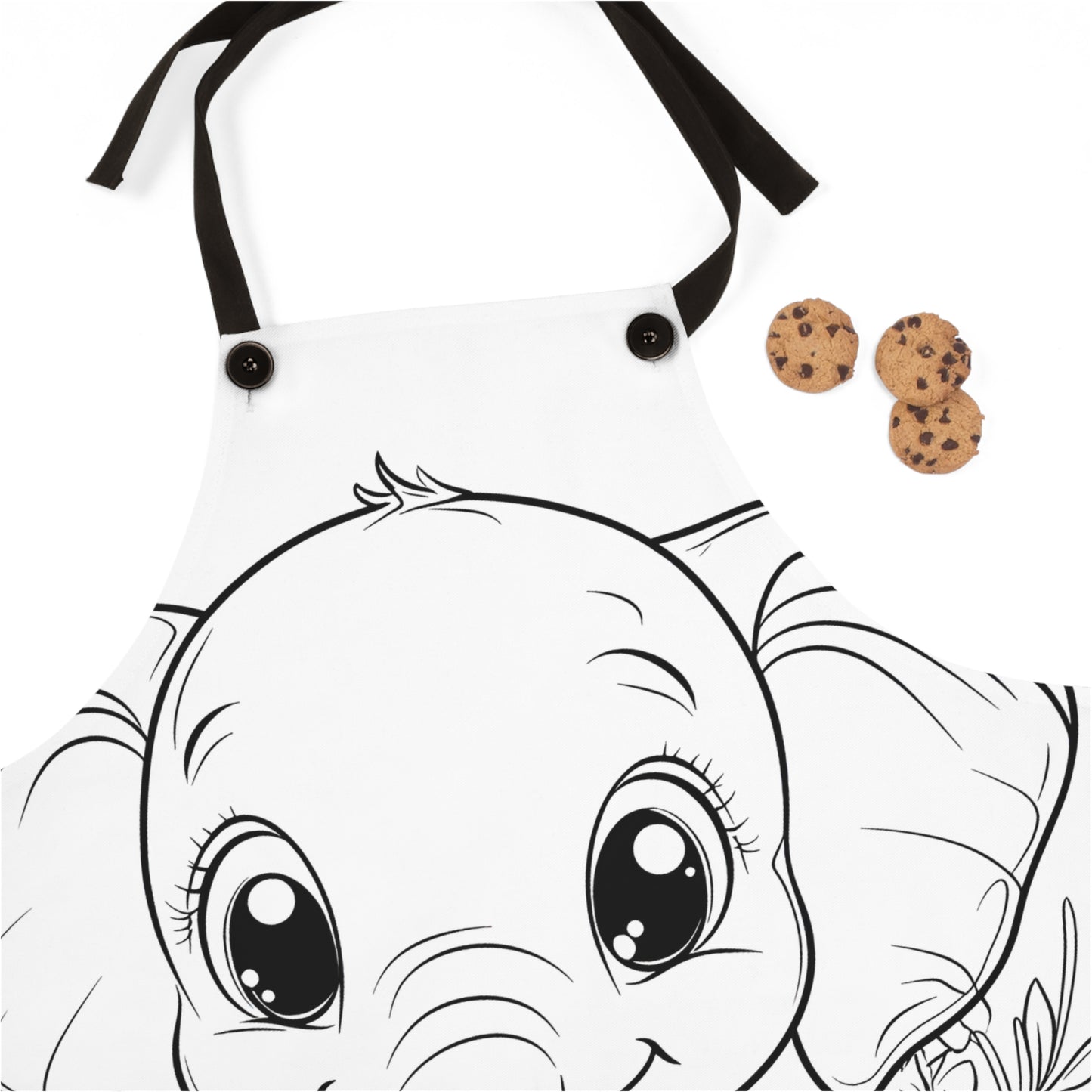 Apron Coloring Kit with 10 Fabric Markers - Baby Elephant