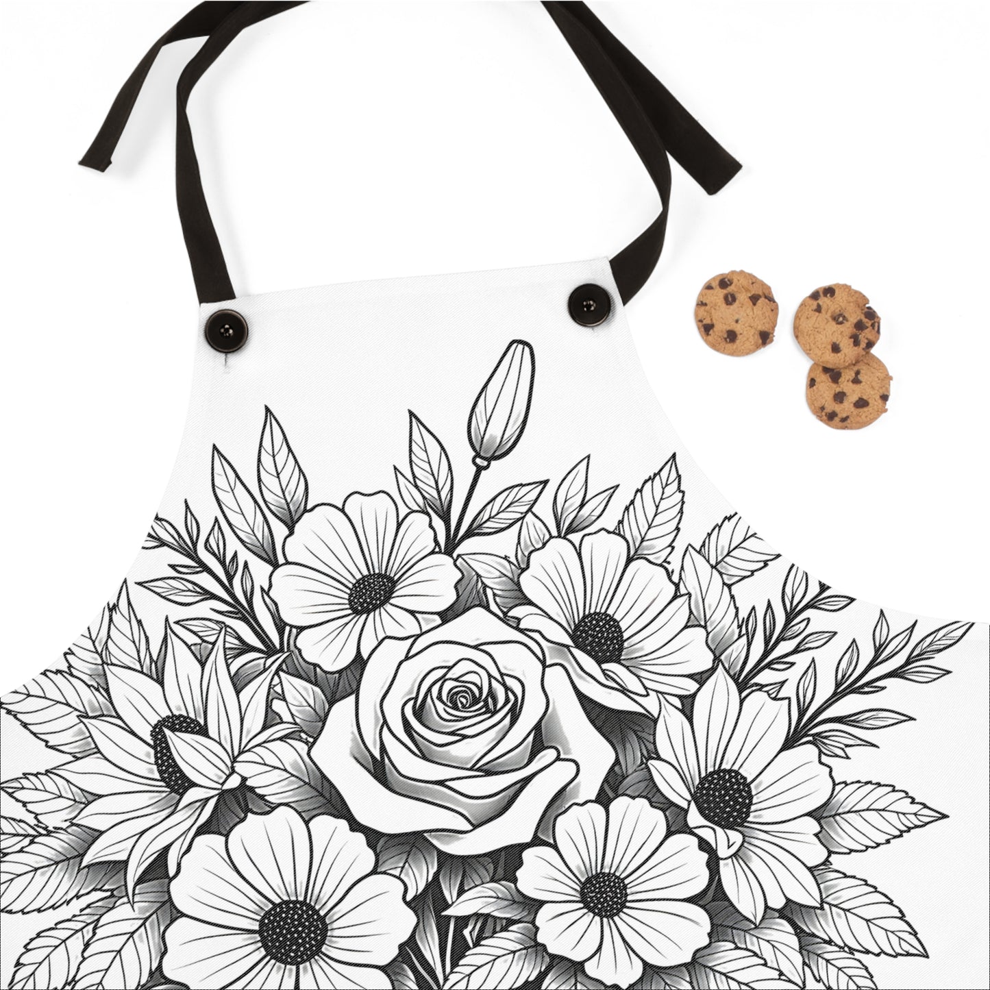 Apron Coloring Kit with 10 Fabric Markers - Vase with Flowers