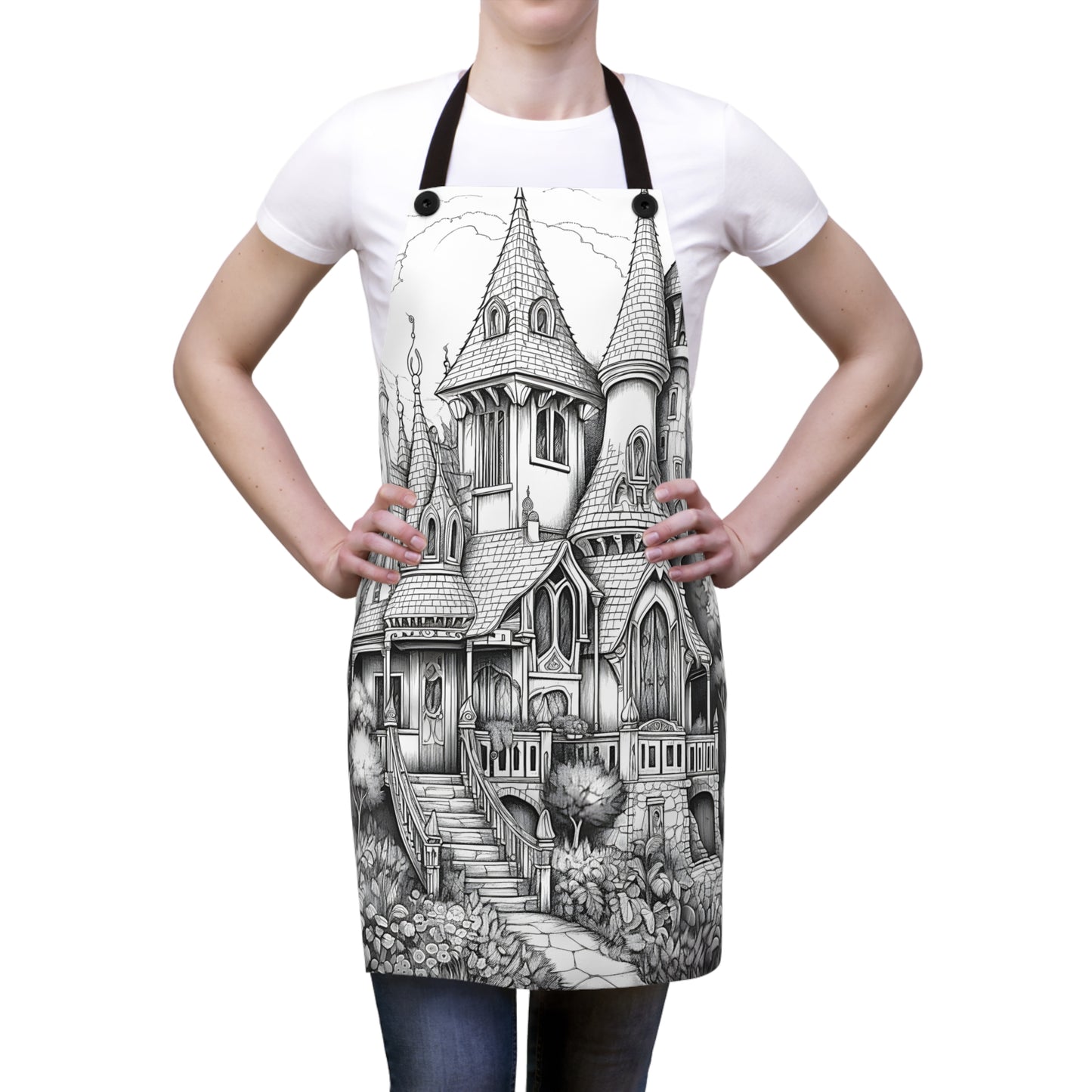 Apron Coloring Kit with 10 Fabric Markers - Fairy Tale Castle