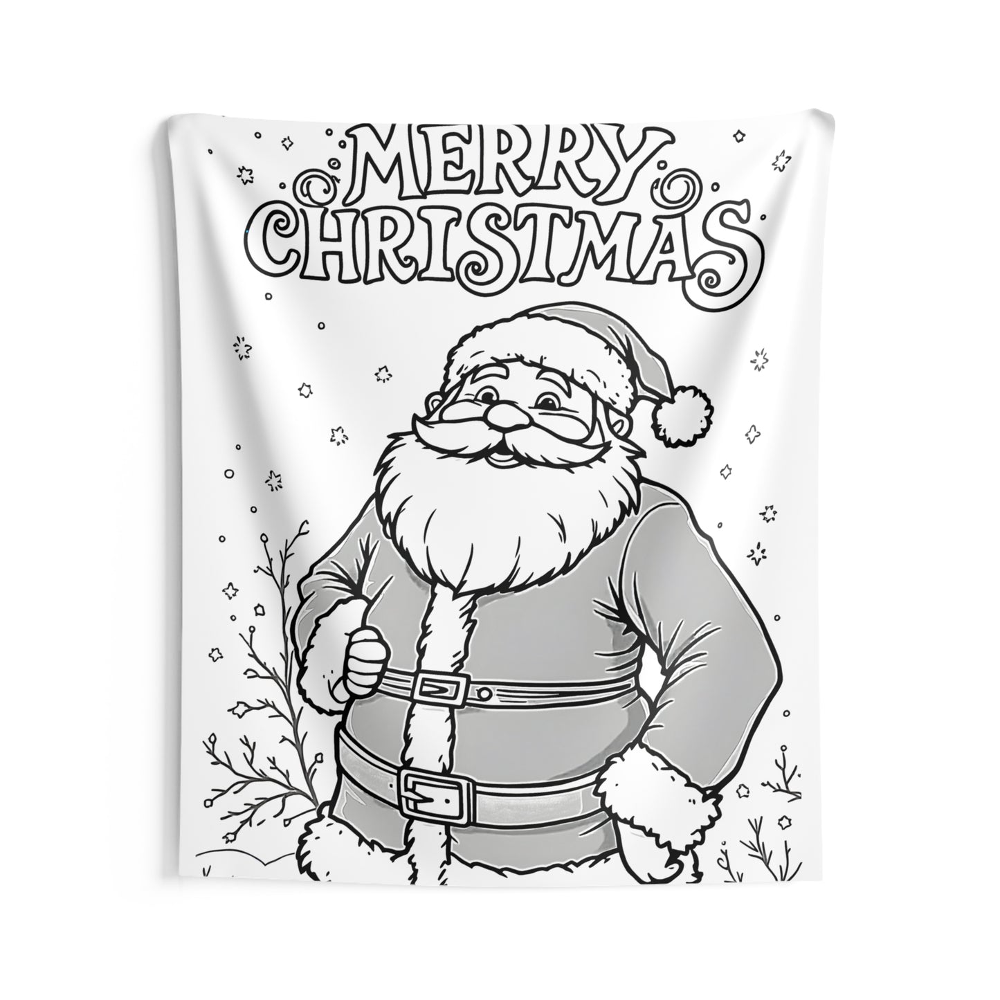 Indoor Wall Tapestries Coloring Kit with 10 Fabric Markers - Santa Claus