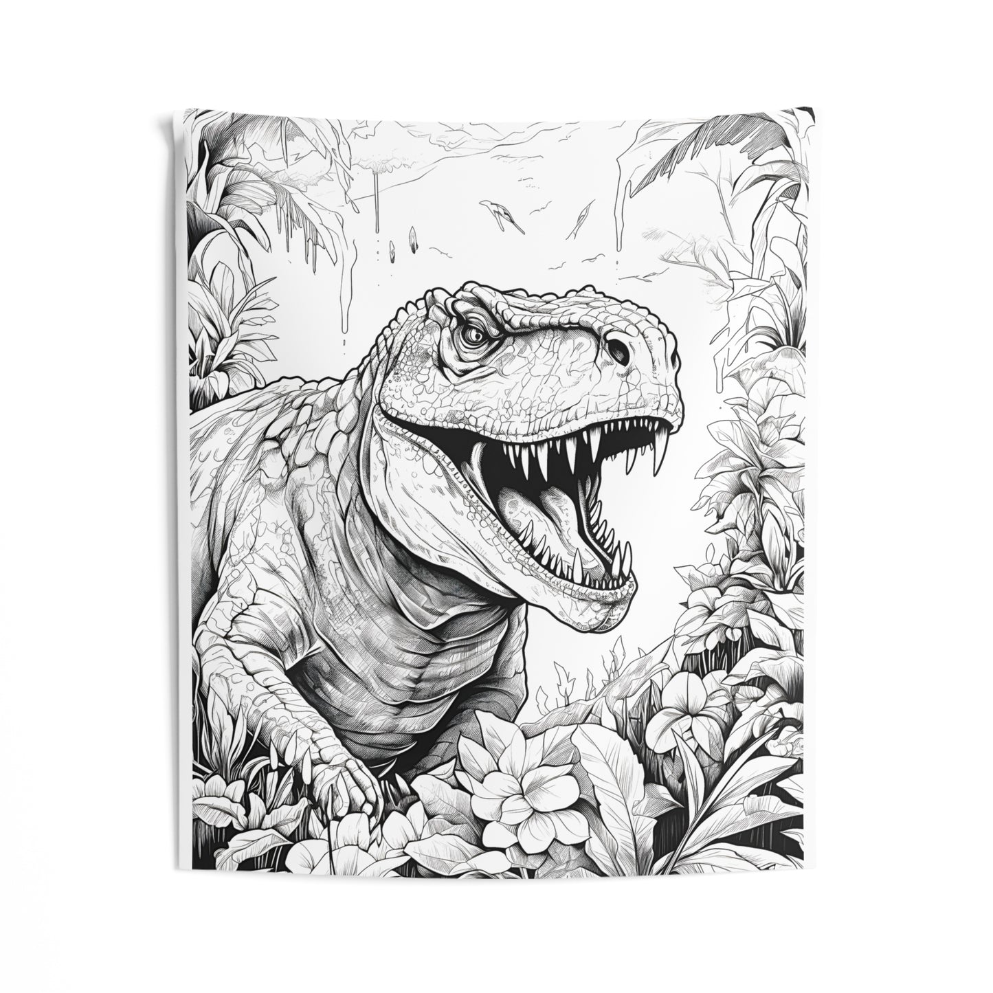 Indoor Wall Tapestries Coloring Kit with 10 Fabric Markers - Tyrannosaurus Rex