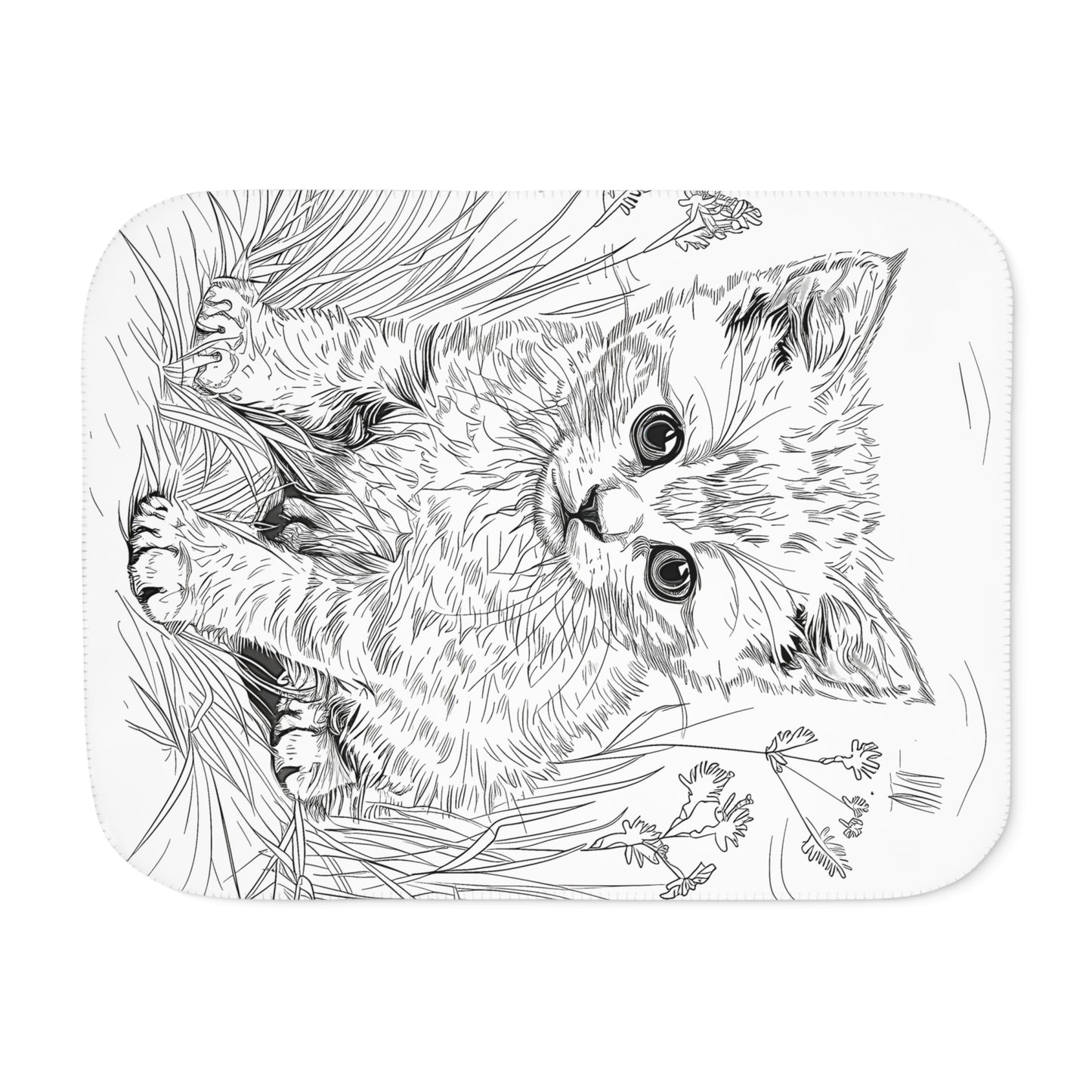 Blanket Coloring Kit with 10 Fabric Markers - Kitten