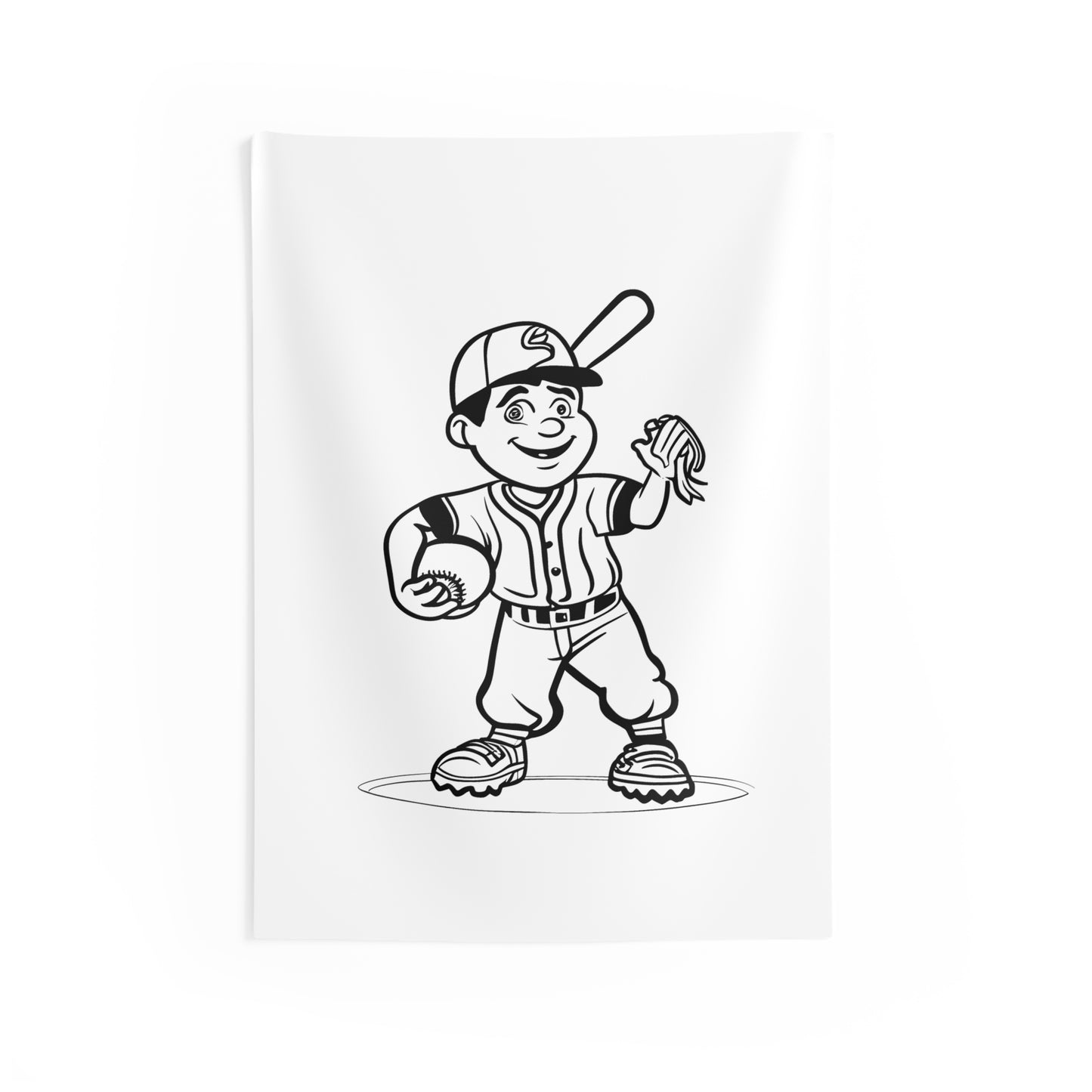 Indoor Wall Tapestries Coloring Kit with 10 Fabric Markers - Baseball