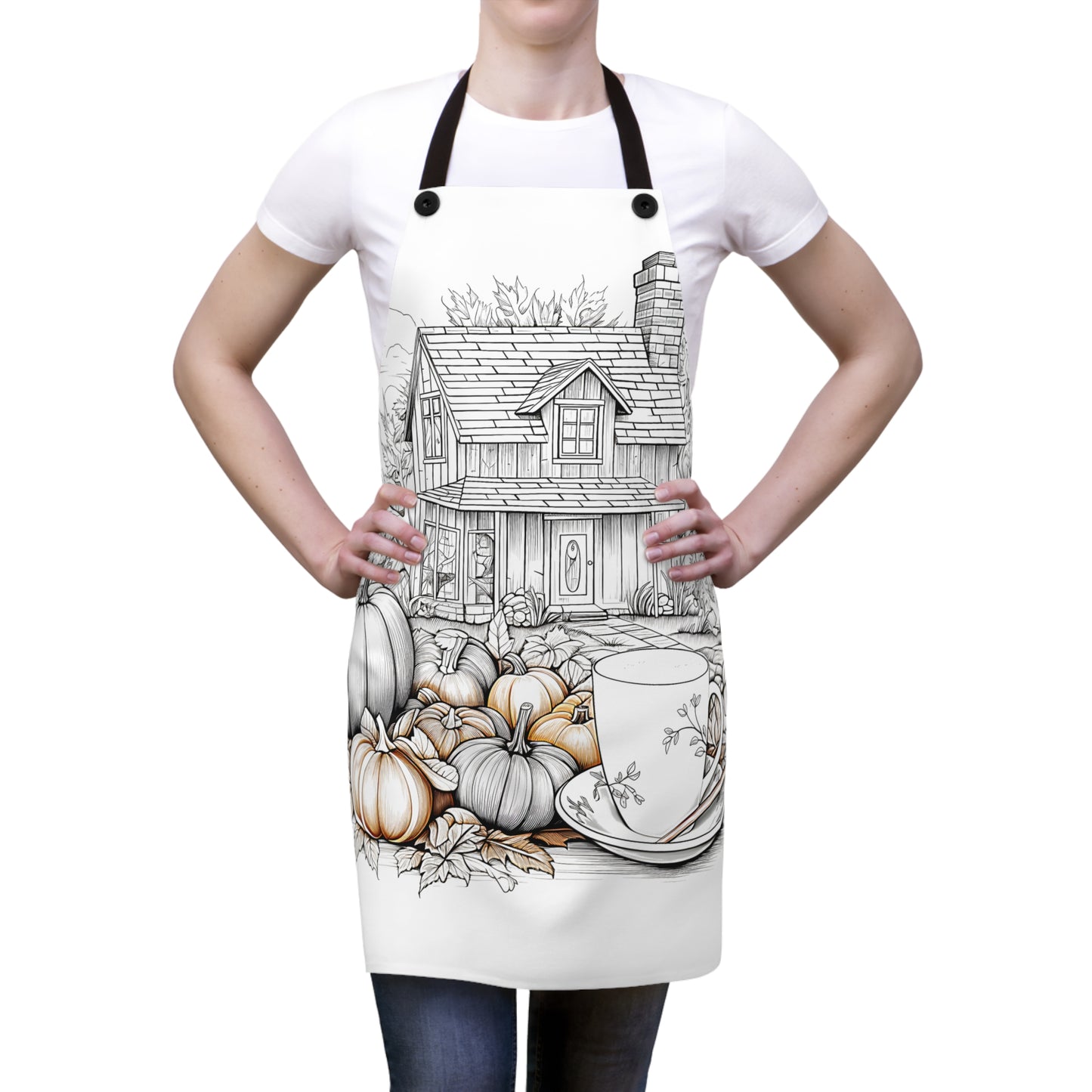 Apron Coloring Kit with 10 Fabric Markers - Harvest Home