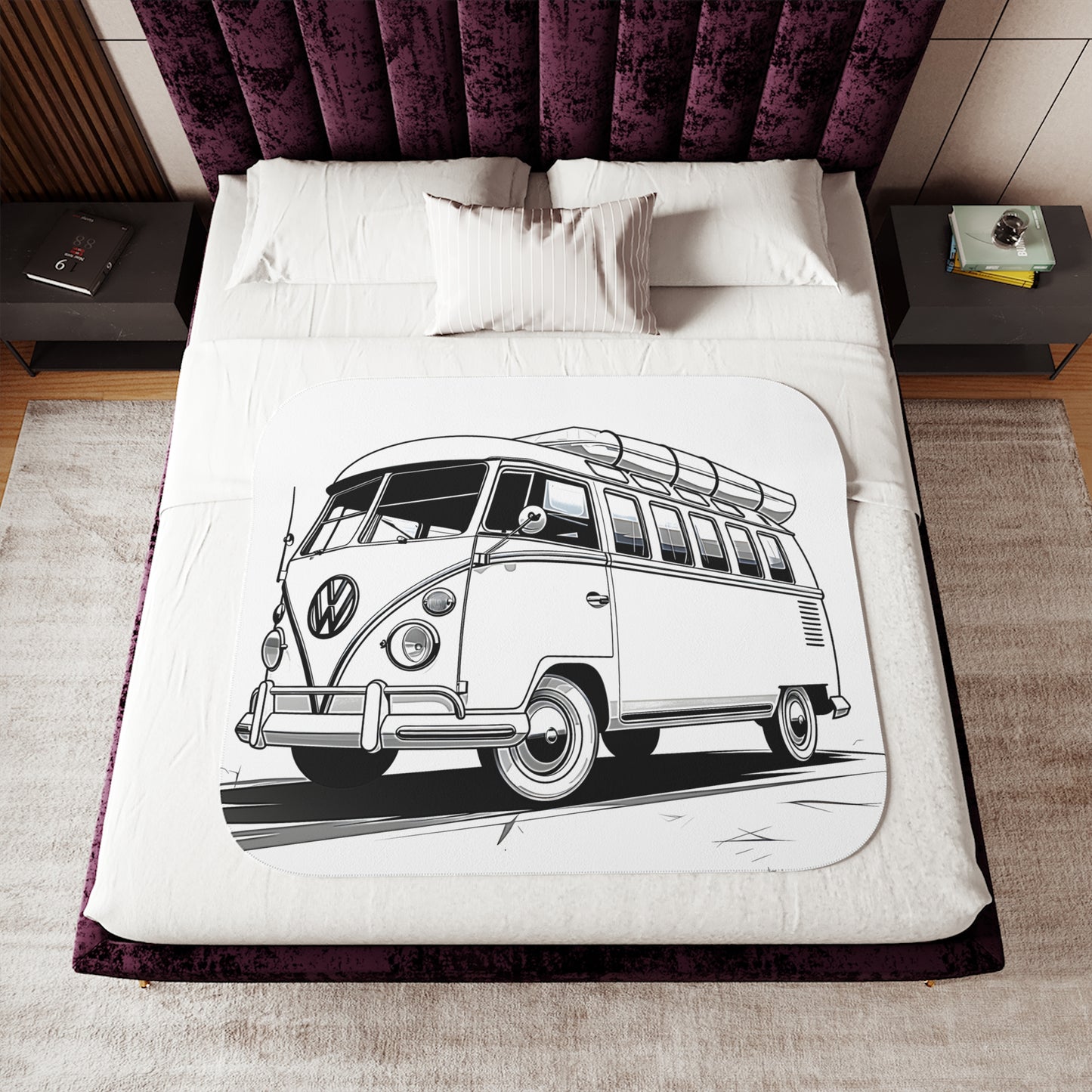 Blanket Coloring Kit with 10 Fabric Markers - Volkswagen Van