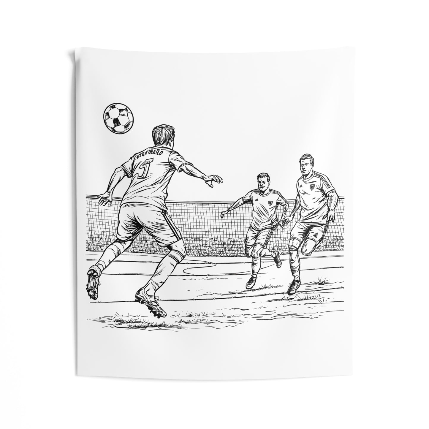 Indoor Wall Tapestries Coloring Kit with 10 Fabric Markers - Soccer Match