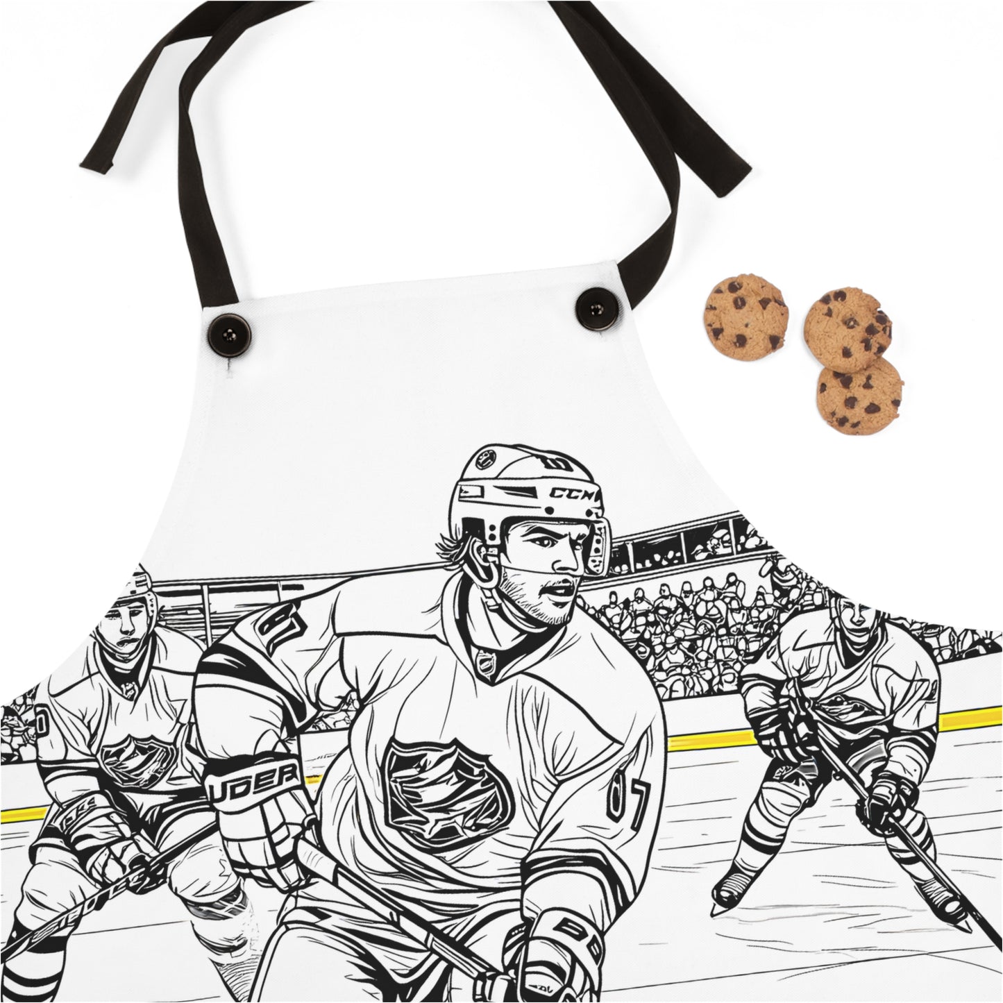 Apron Coloring Kit with 10 Fabric Markers - Ice Hockey