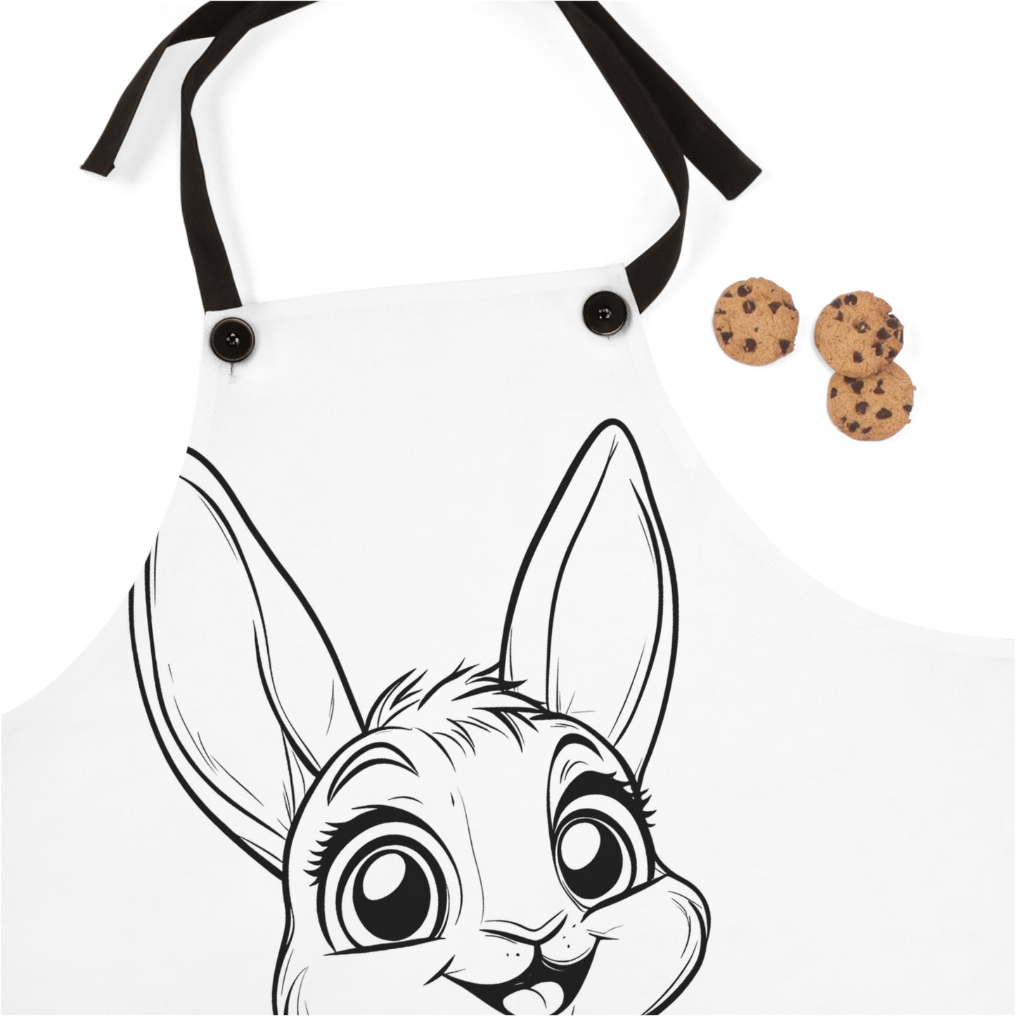 Apron Coloring Kit with 10 Fabric Markers - Cute Bunny