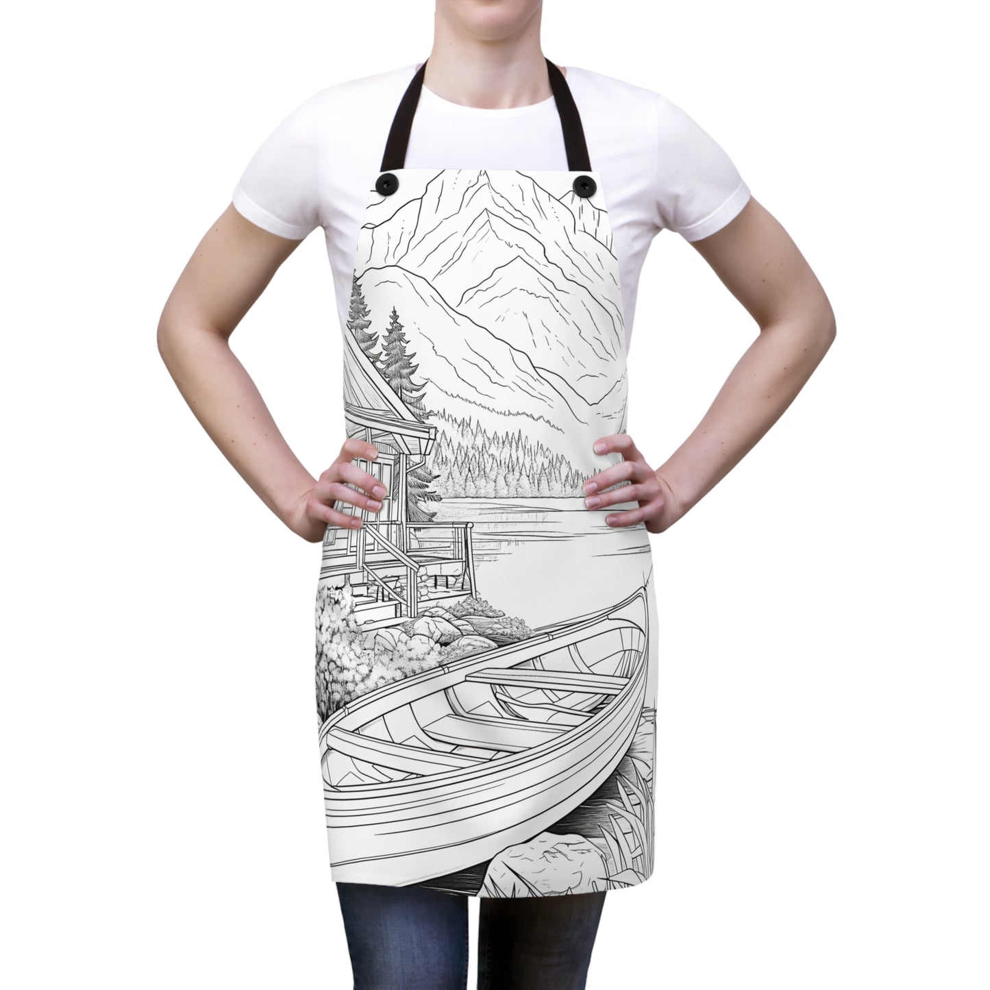 Apron Coloring Kit with 10 Fabric Markers - Mountain Lake