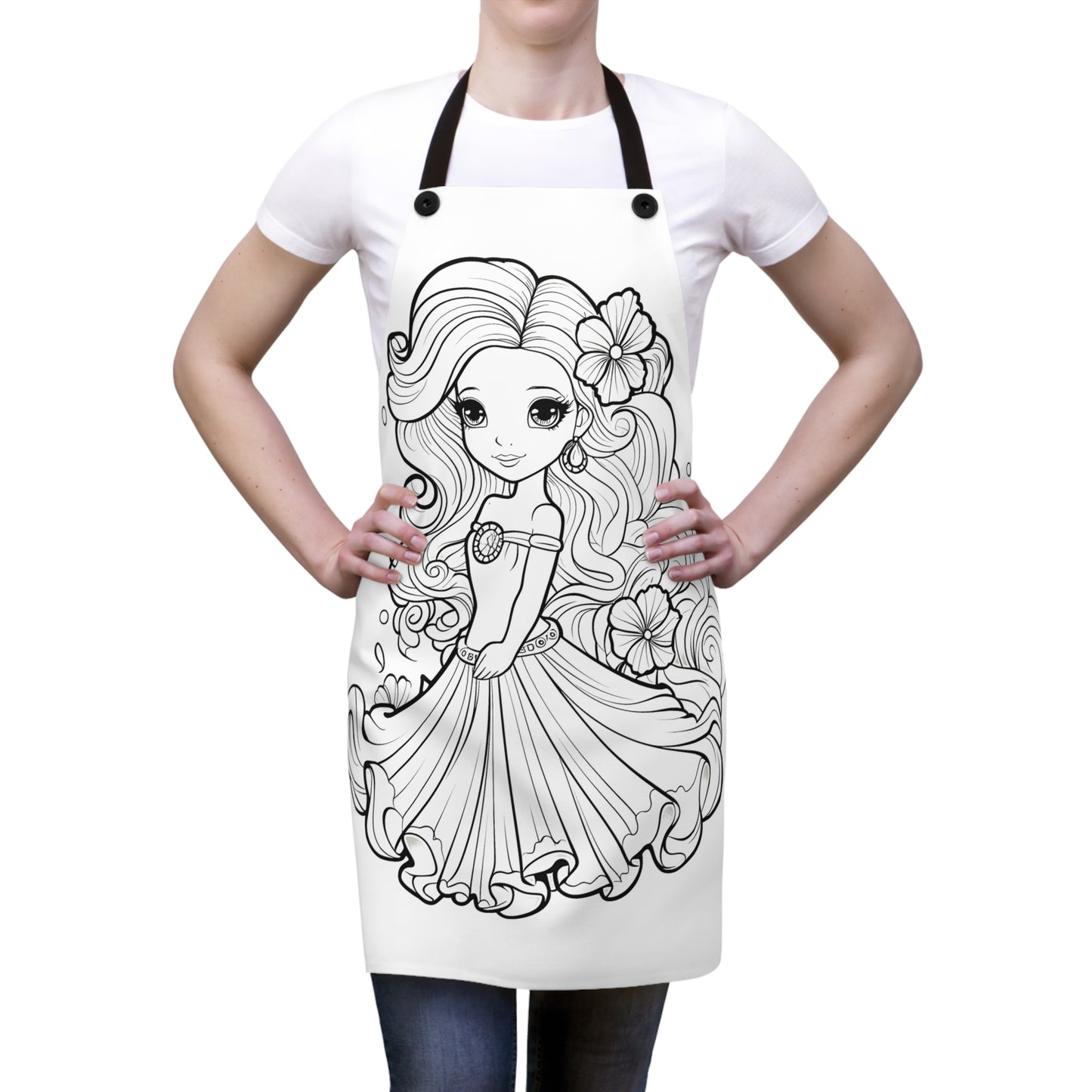 Apron Coloring Kit with 10 Fabric Markers - Flower Princess