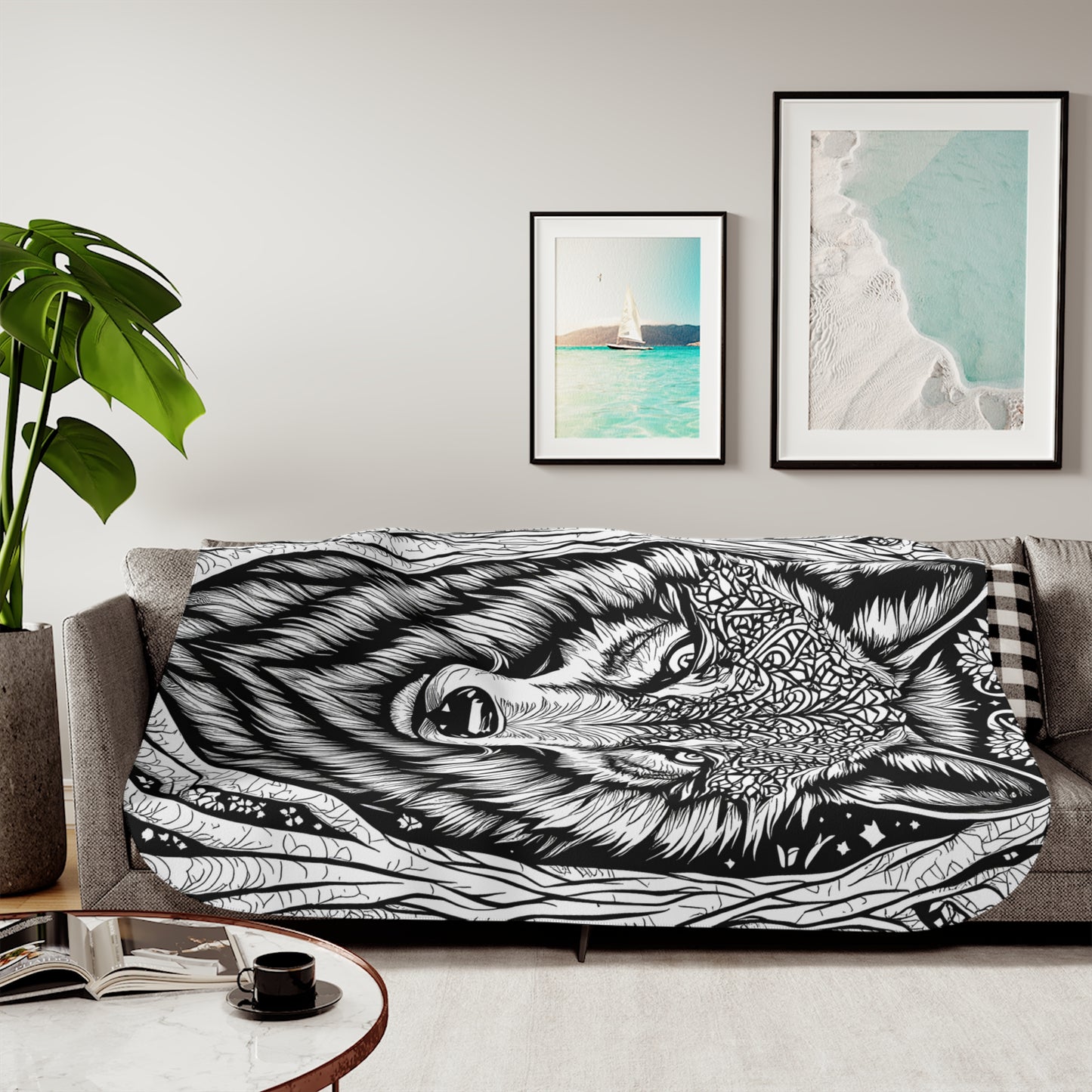 Blanket Coloring Kit with 10 Fabric Markers - Wolf