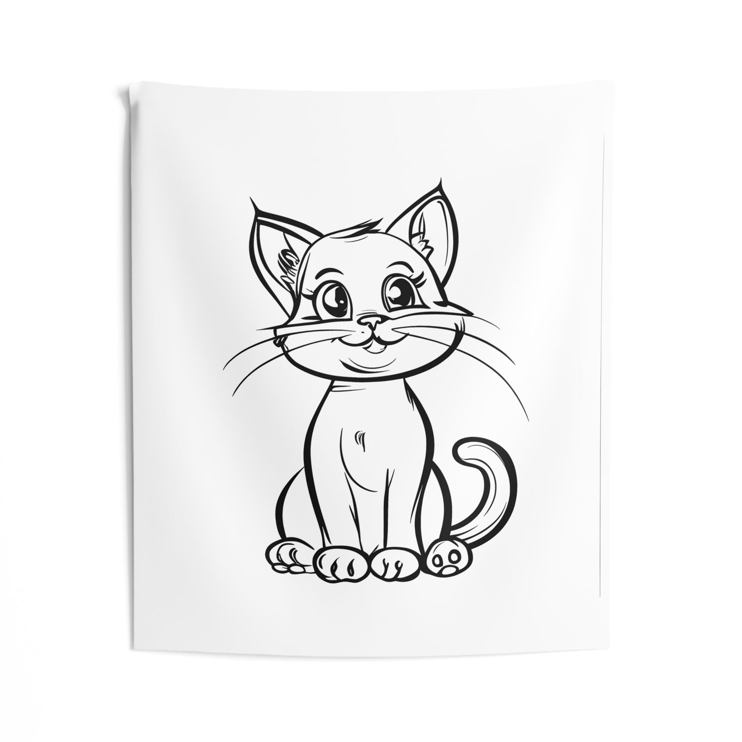 Indoor Wall Tapestries Coloring Kit with 10 Fabric Markers - Cat