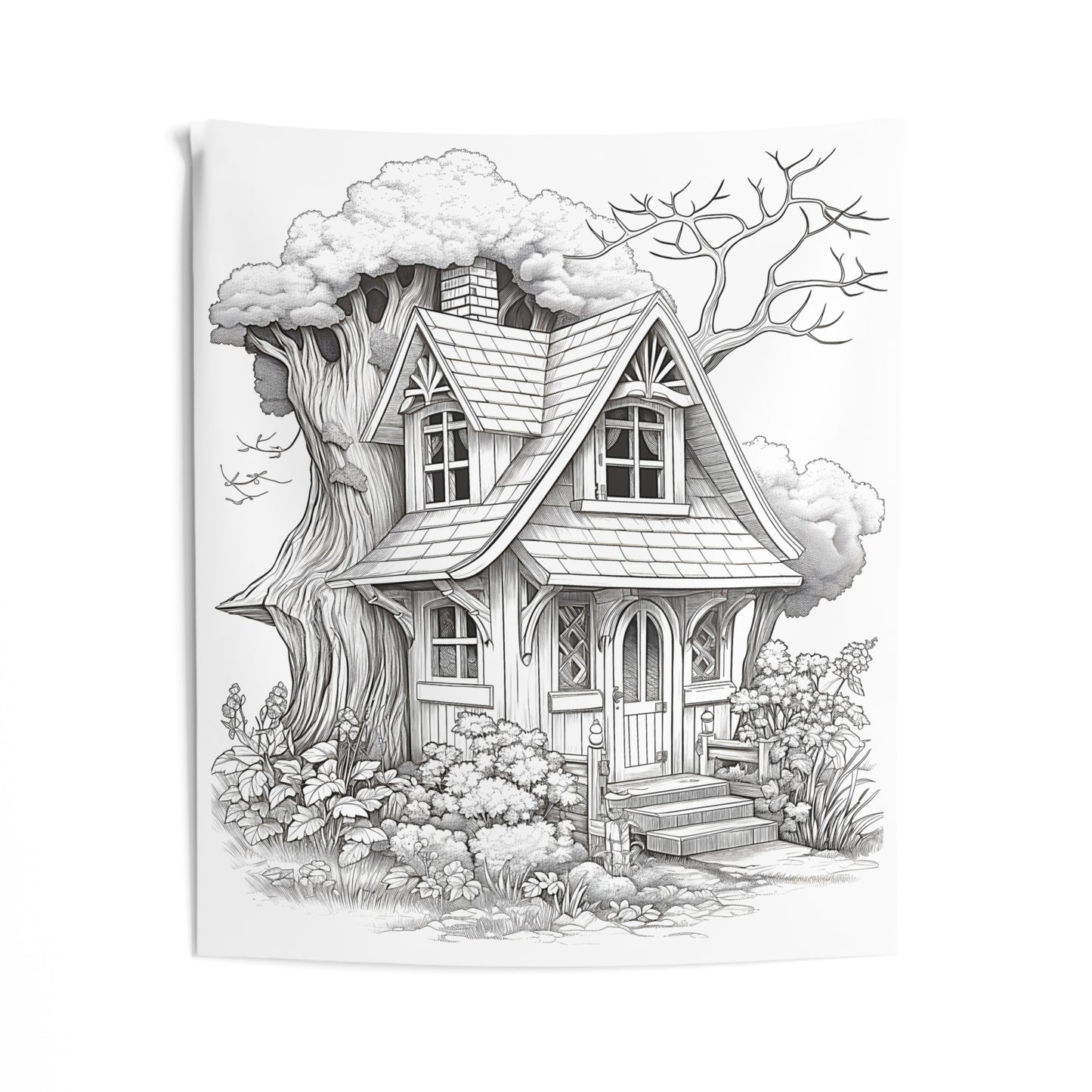 Indoor Wall Tapestries Coloring Kit with 10 Fabric Markers - Treehouse