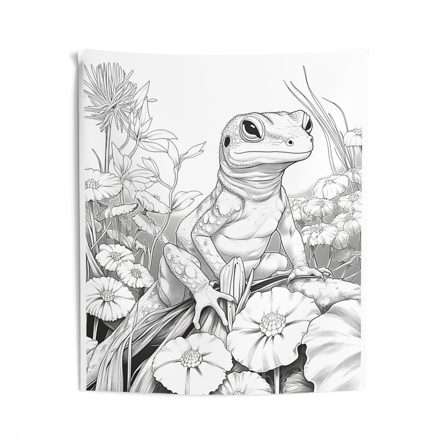 Indoor Wall Tapestries Coloring Kit with 10 Fabric Markers - Lizard in Nature