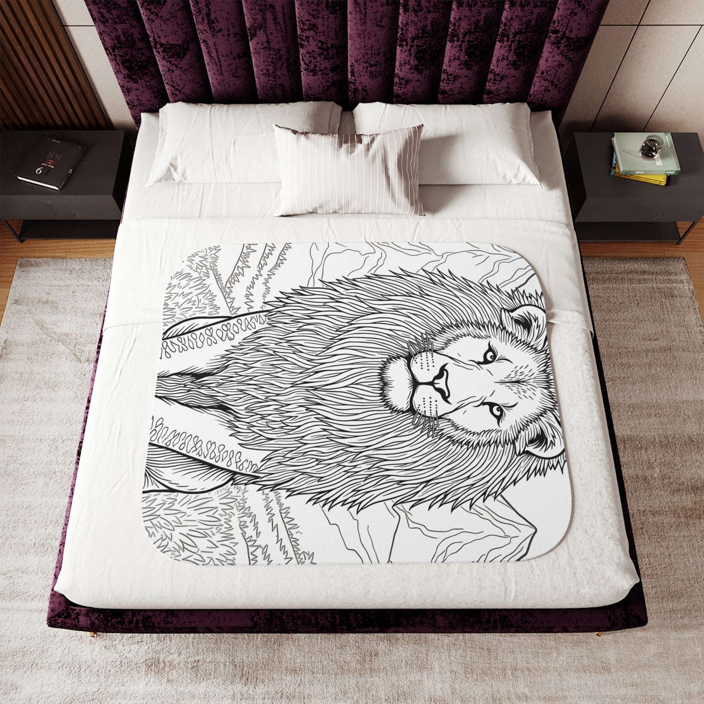 Blanket Coloring Kit with 10 Fabric Markers - King of the Jungle