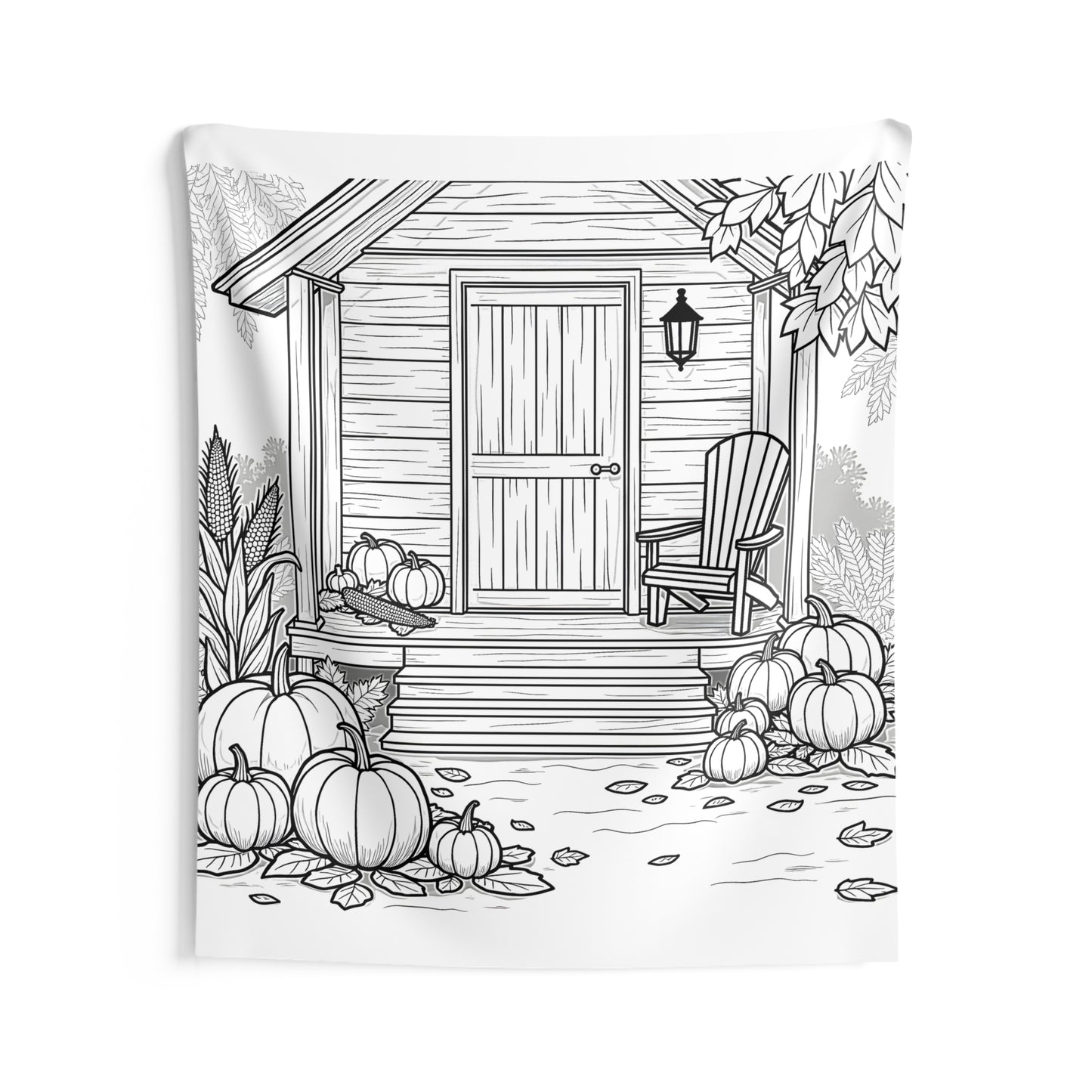 Indoor Wall Tapestries Coloring Kit with 10 Fabric Markers - Country House