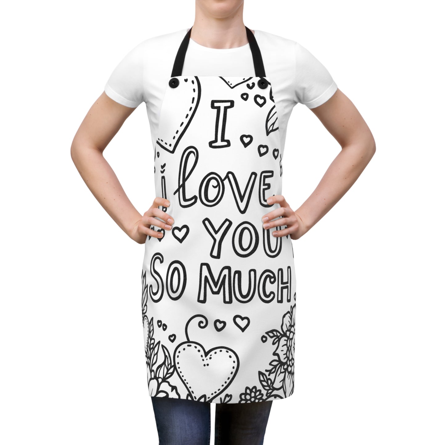 Apron Coloring Kit with 10 Fabric Markers - Hearts