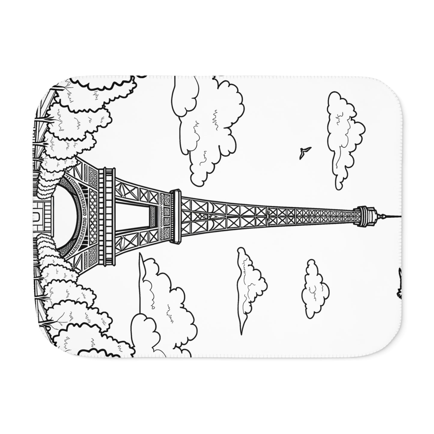 Blanket Coloring Kit with 10 Fabric Markers - Eiffel Tower