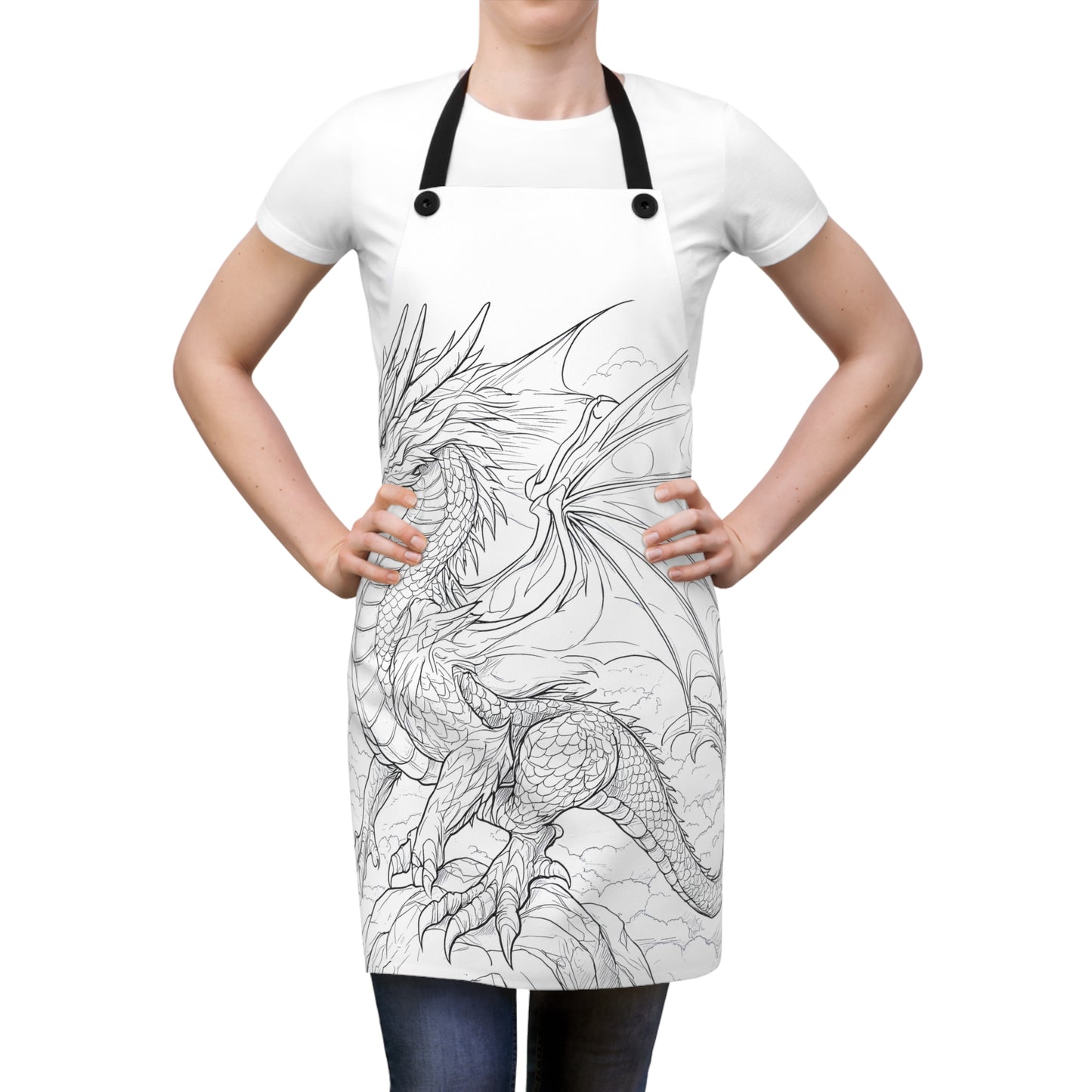 Apron Coloring Kit with 10 Fabric Markers - Dragon