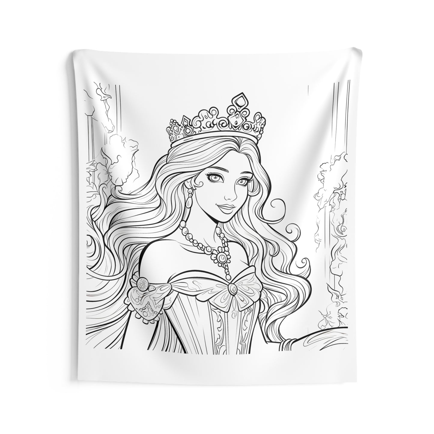 Indoor Wall Tapestries Coloring Kit with 10 Fabric Markers - Royal Princess